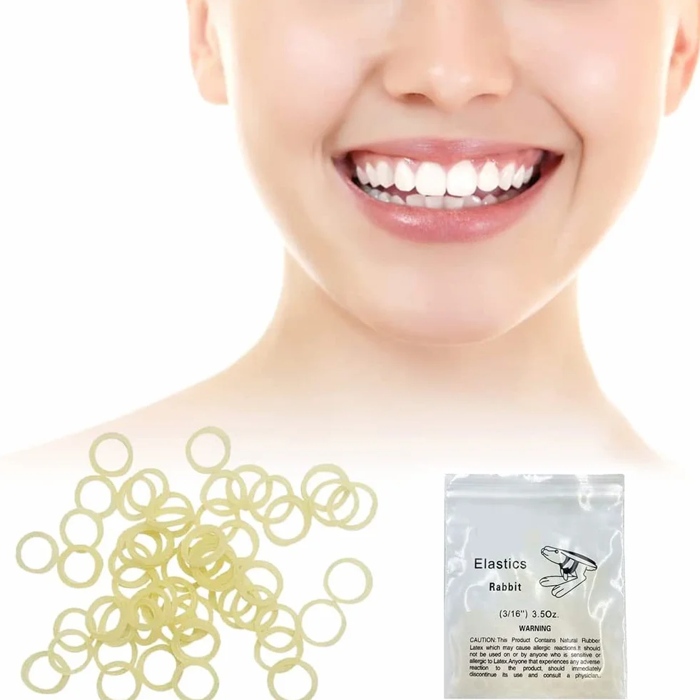Ortodontyczne gumki gumowe 3/16 przezroczyste elastyczne taśmy 300 sztuk Orthodontics Rubber Band Tool