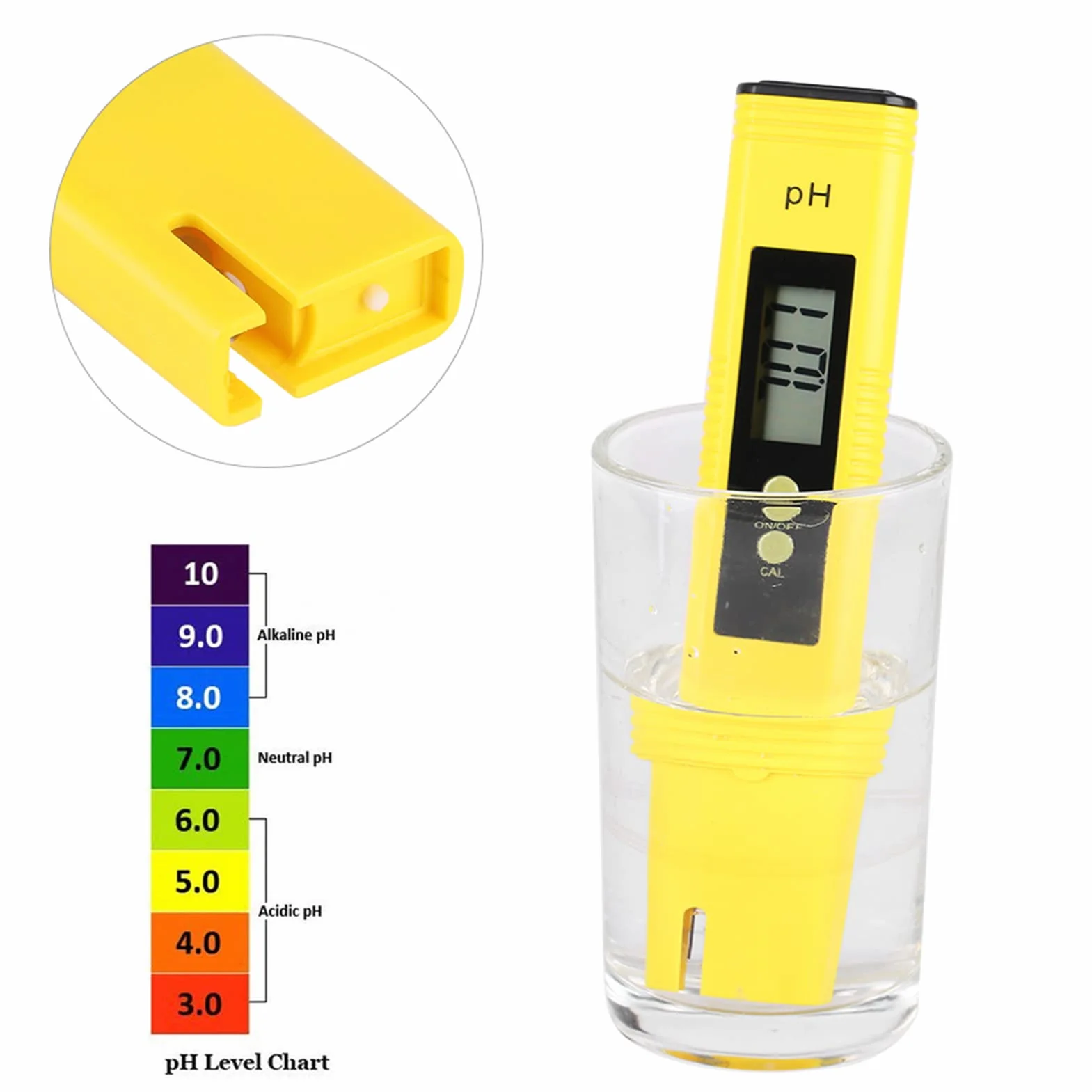 Cyfrowy miernik pH 0-14,00 LCD tester 0,01 rozdzielczość automatyczna kalibracja do wody akwarium basenów