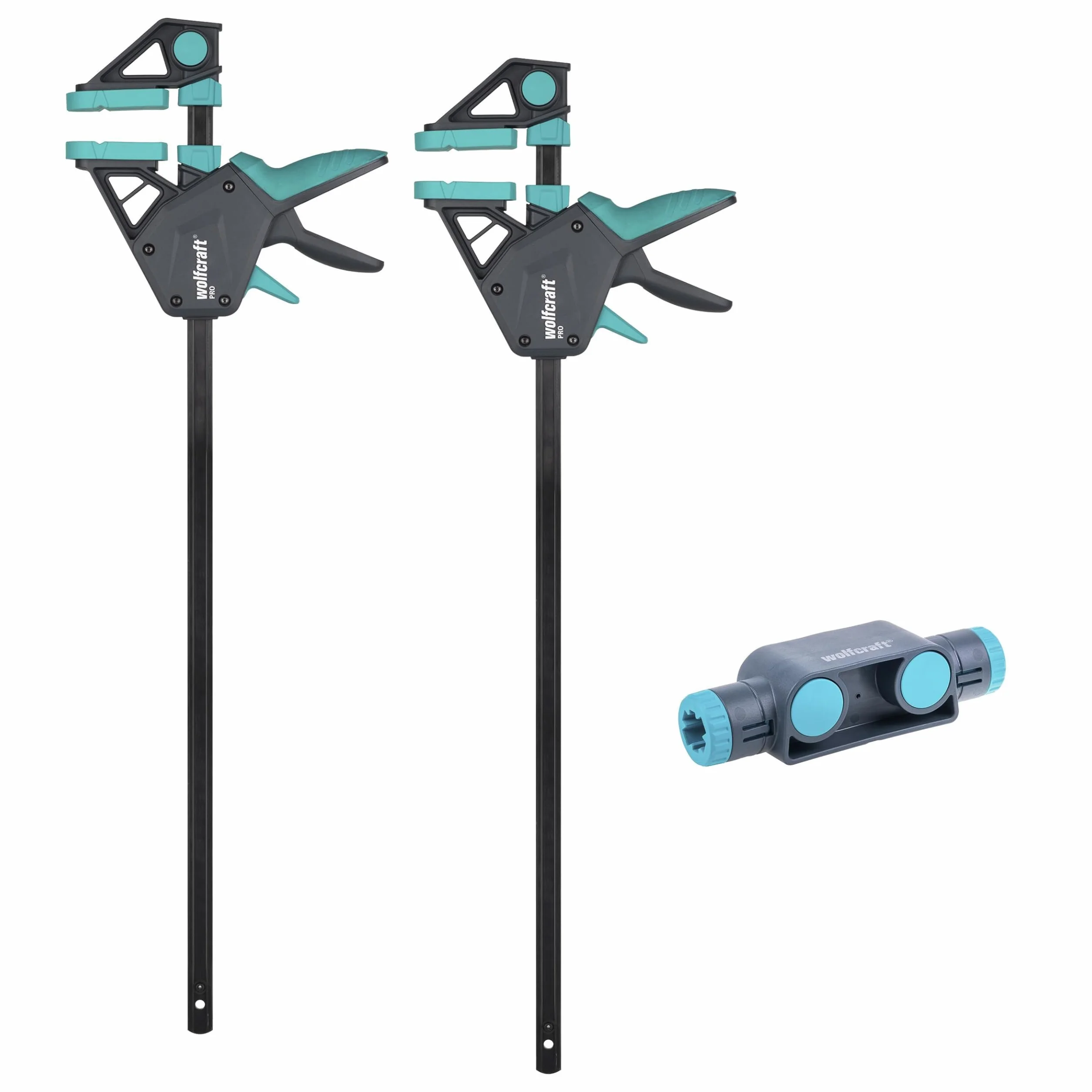 wolfcraft 8673060 - Zestaw zacisków ręcznych XL PRO + złącze - Występ 85 mm - Siła zacisku 150kg - Elastyczny otwór do 1060mm