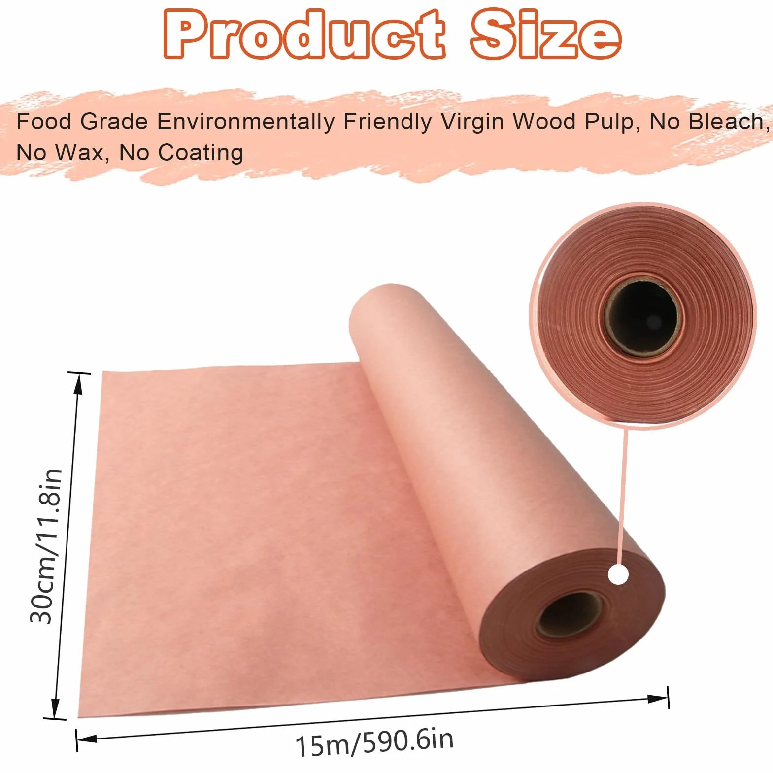 Pink Butcher Paper BBQ Papier Kraft 30 cm x 15 m Papier Rzeźniczy