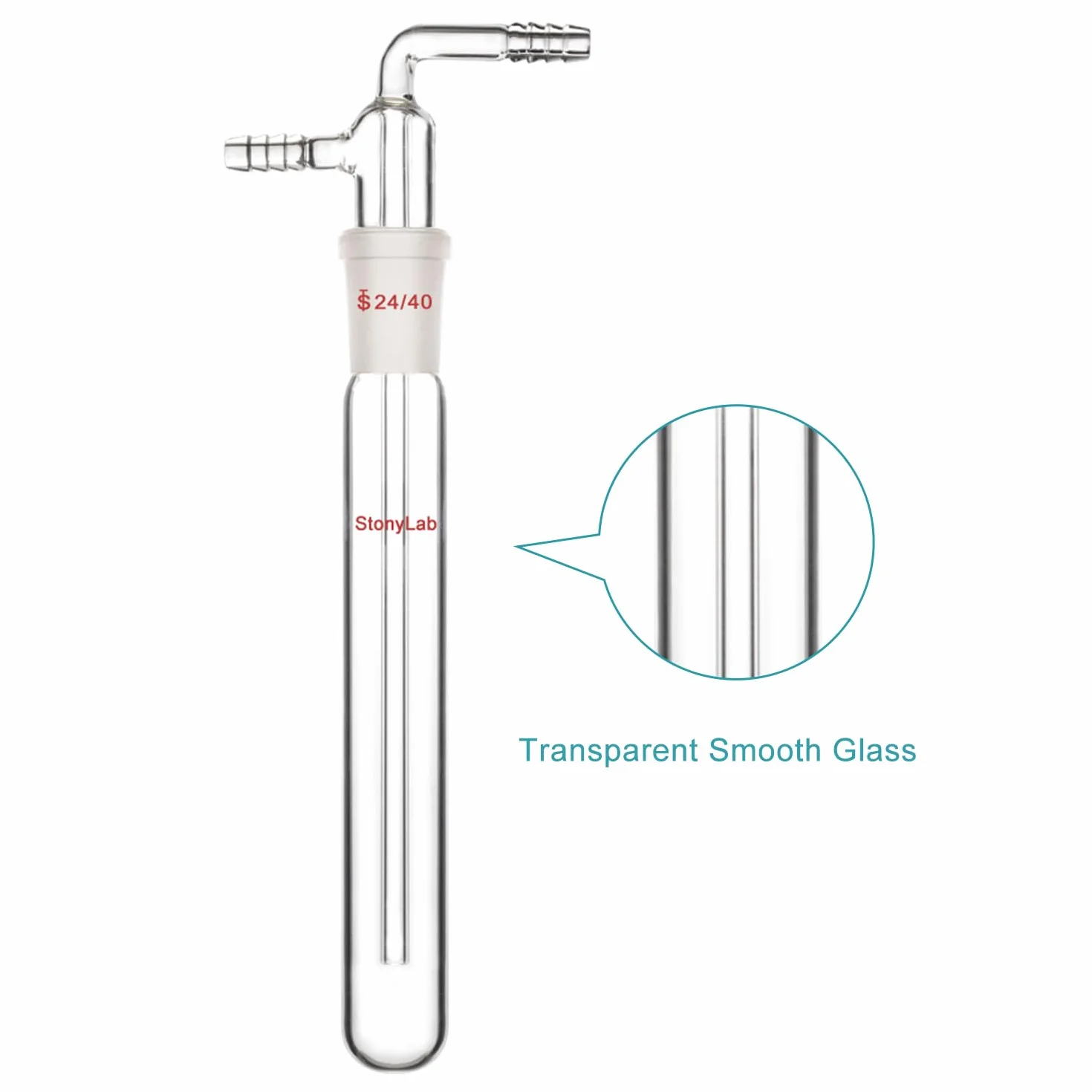 StonyLab szklana pułapka próżniowa wąż ząbkowany 10 mm 200 mm złącze 24/40