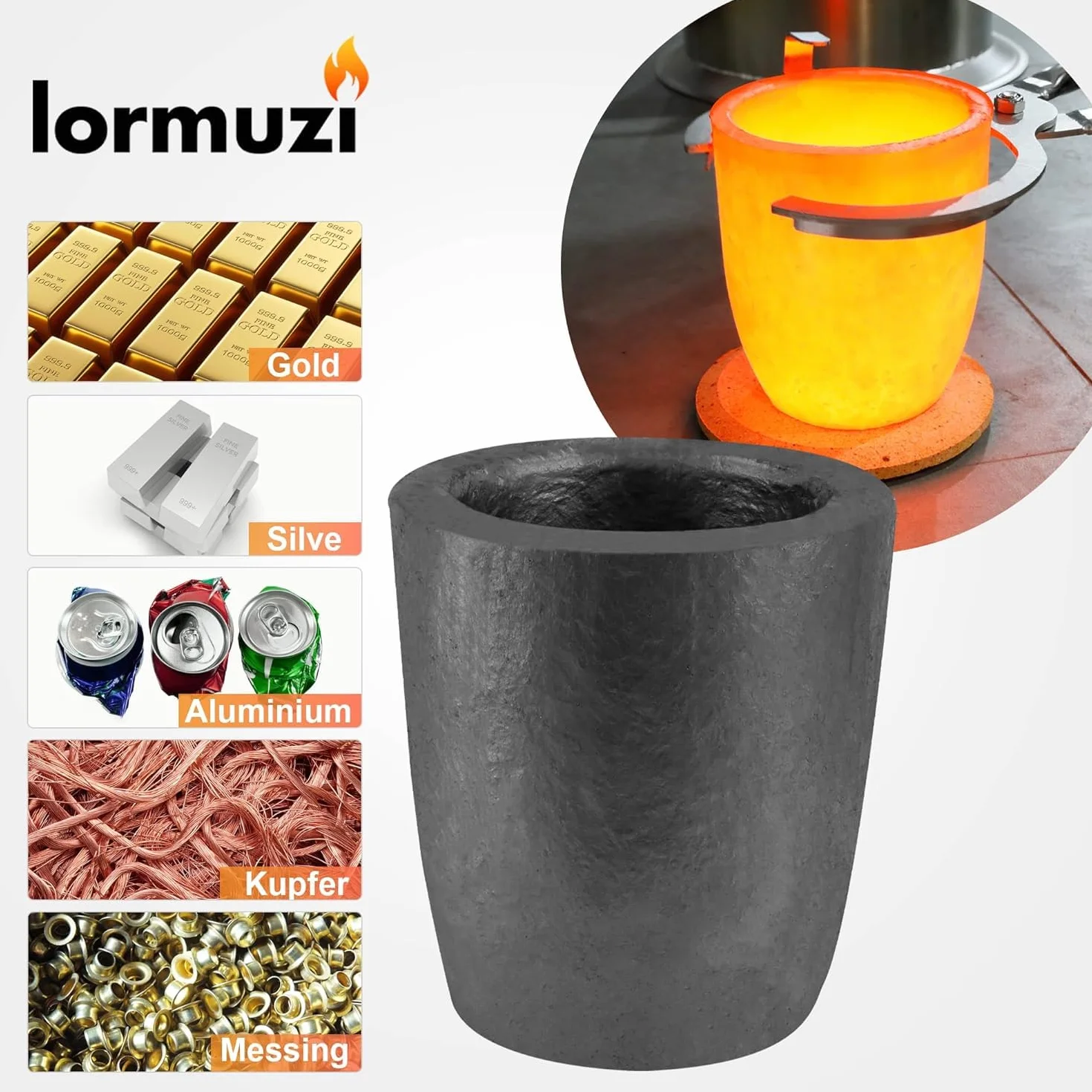 Tygiel grafitowy do topienia metali 7kg złota srebra miedzi mosiądzu aluminium