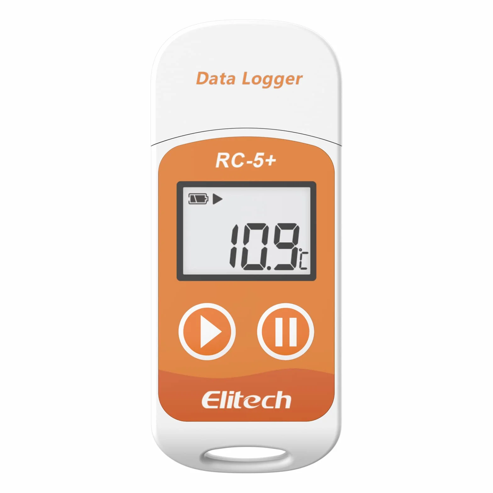 Elitech Rejestrator temperatury RC-5 +, rejestrator temperatury USB z automatycznym raportem PDF i CSV, wyświetlacz LCD rejestrator temperatury 32000 punktów do łańcucha chłodniczego