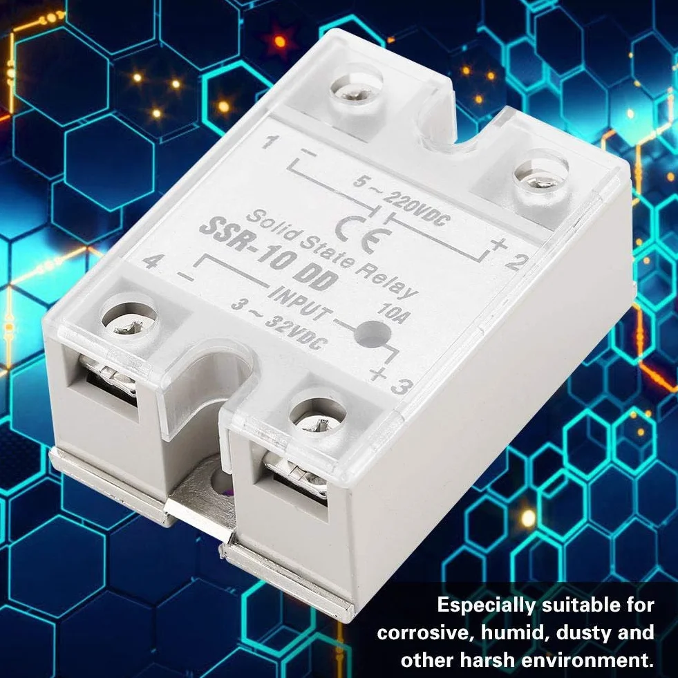 Przekaźnik półprzewodnikowy SSR-10 DD 10A 5-220V DC Moduł przekaźnika półprzewodnikowego Dwukierunkowy typ SCR do przemysłowych zautomatyzowanych paneli sterowania
