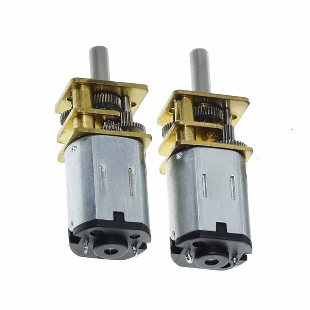 Hailege 2 szt. N20 (6 V 100 obr./min) silnik przekładniowy GA12-N20 DC 3V/6V12V N20 Mini silnik z przekładnią opóźniającą mini silnik z przekładnią wielobiegową do inteligentnego samochodu Robort