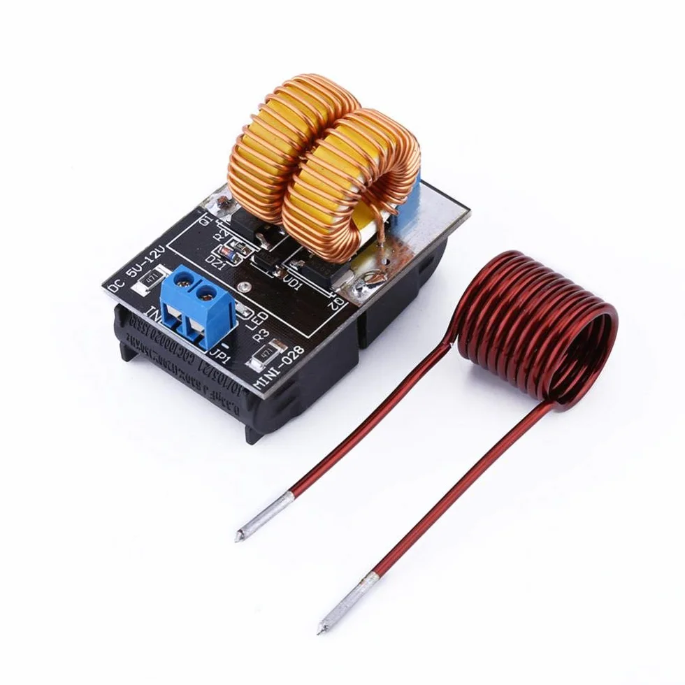 Cewka ZVS, 5 V-12 V ZVS indukcyjny moduł zasilania grzewczego Jacobs przewód z cewką, mała cewka ZVS, moduł grzewczy ZVS z cewką grzewczą
