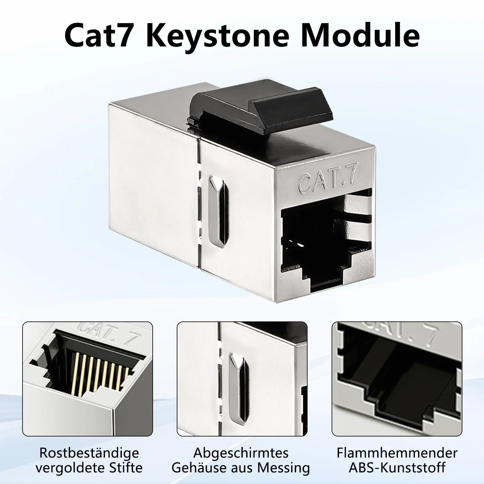 4 sztuki CAT 7 Keystone RJ45 moduł gniazdo do kabla LAN 10 Gbps sieć panel krosowy Keystone Ethernet sprzęgło sieciowe złącze do gniazda sieciowego i panelu krosowego