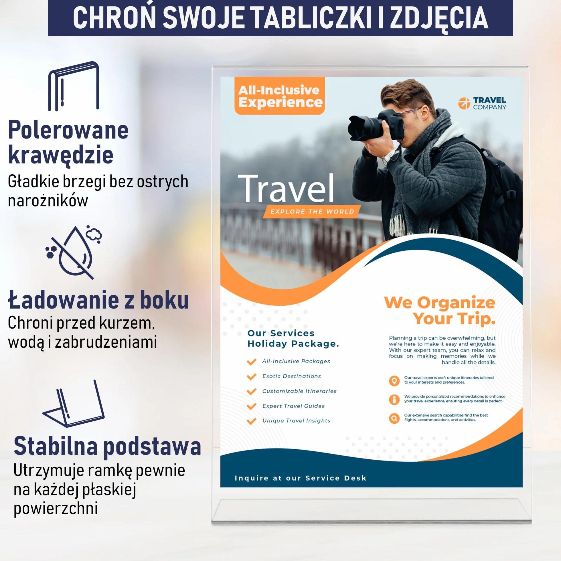 Pochylony Uchwyt na Plakaty z Akrylu A4 – 6 Sztuk, Pionowe Ramki na Reklamy, Przezroczysta Ramka na Znaki, Ulotki, Menu, Plakaty i Wydruki. Skośny Stojak Informacyjny do Domu, Biura i Sklepu
