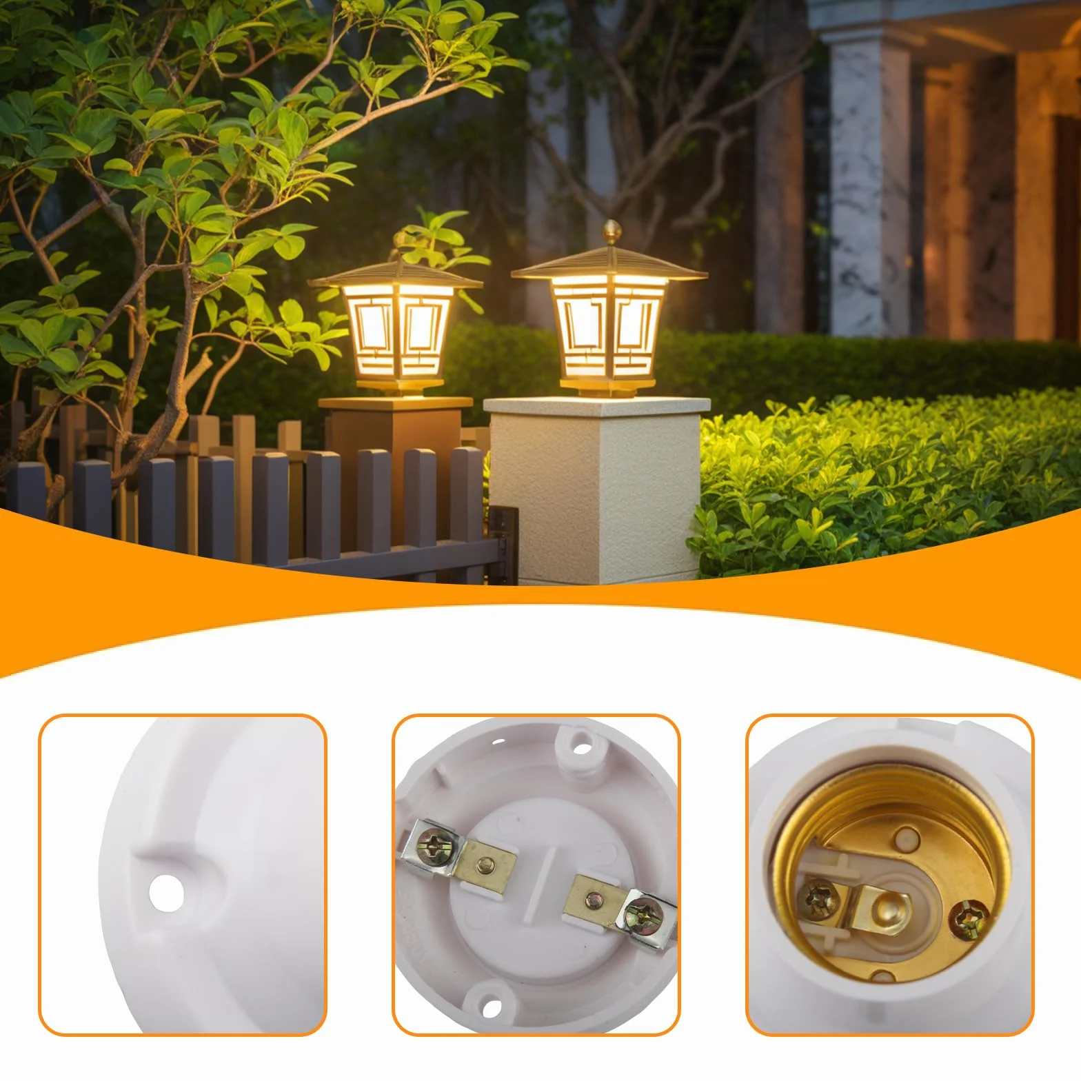 E27 oprawki do lamp vintage 10 sztuk biała