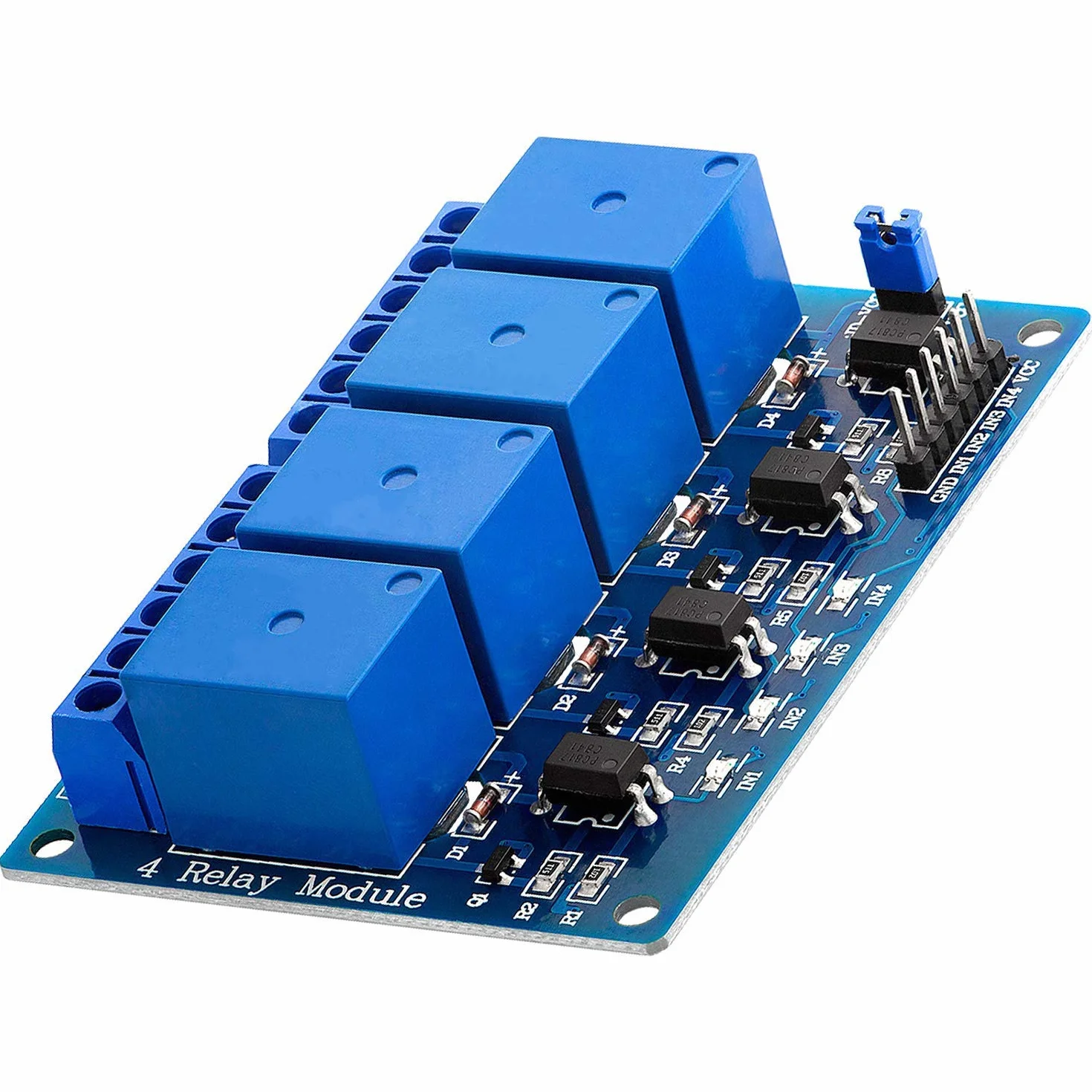 AZDelivery 4-Relay Moduł 5V z Optocoupler Low-Level Trigger kompatybilny z Arduino i Raspberry Pi w tym e-Book!