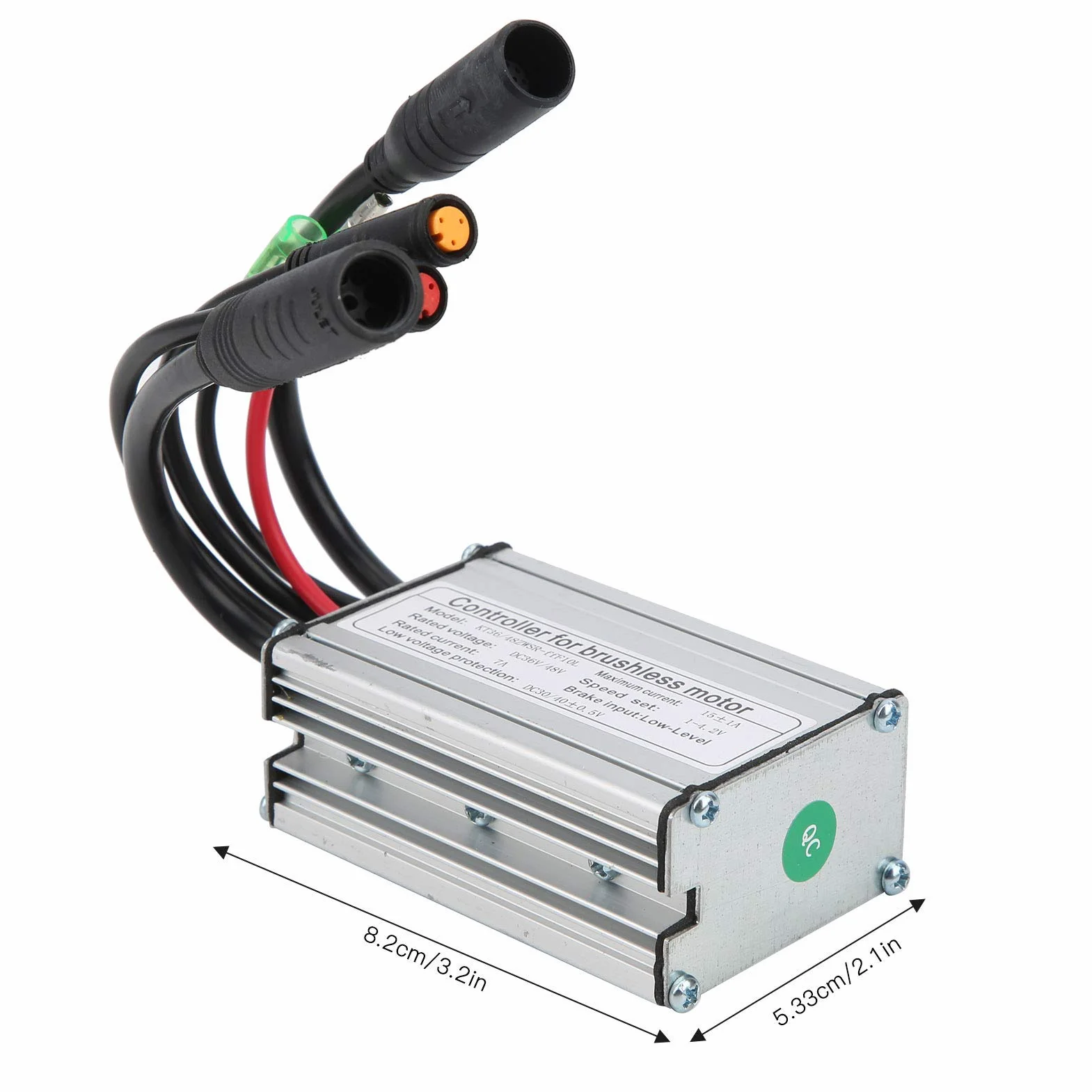 36 V/48 V elektryczny kontroler rowerowy, 8,2 x 5,33 cm, 3,2 x 2,1", 6 rurek 36/48 V KT do 15 A, wodoodporny sterownik silnika z linią świetlną, do rowerów i skuterów elektrycznych