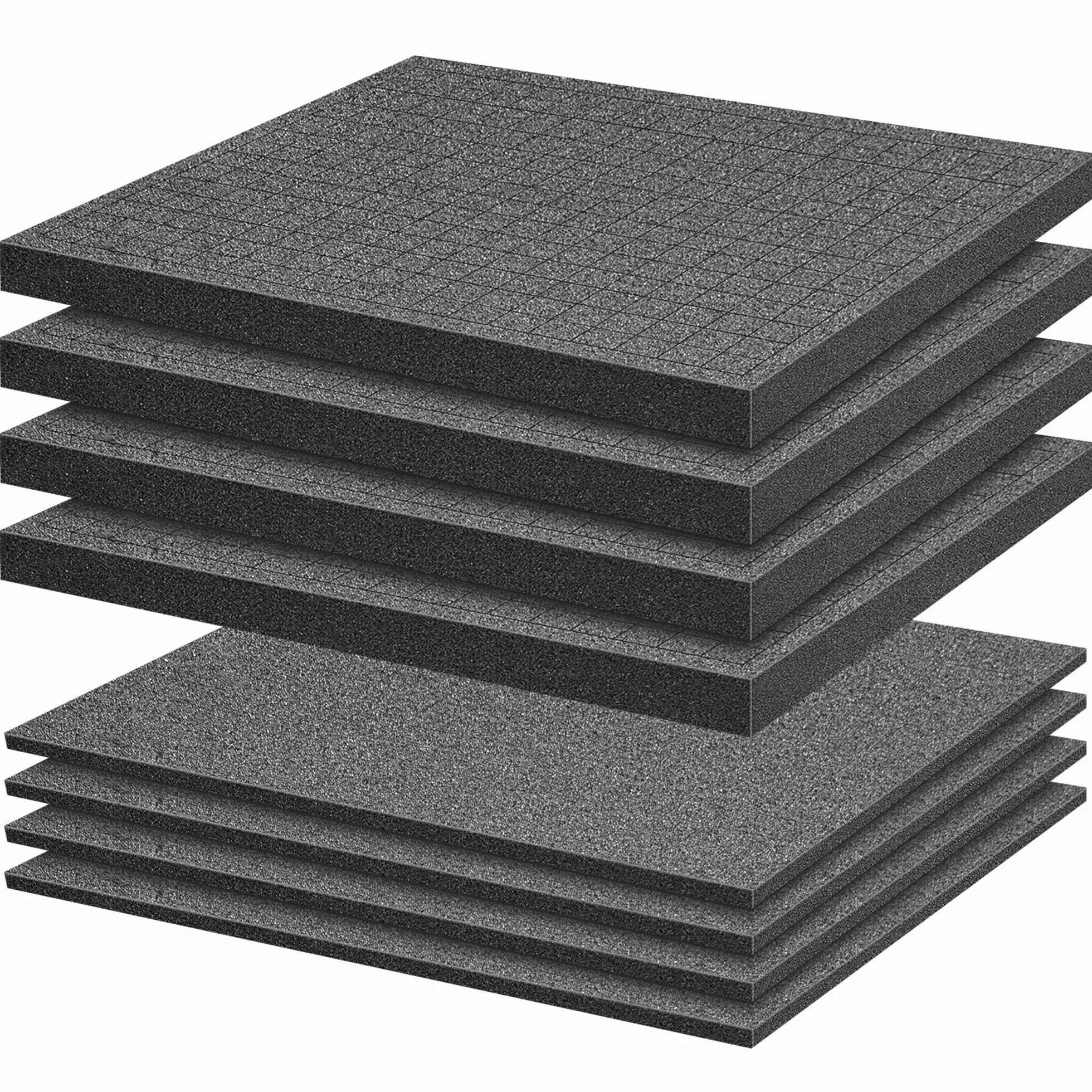 Pianka rastrowa w kostce 300 x 300 x 2,5 mm/10 mm 4 sztuki walizka narzędziowa wkładka