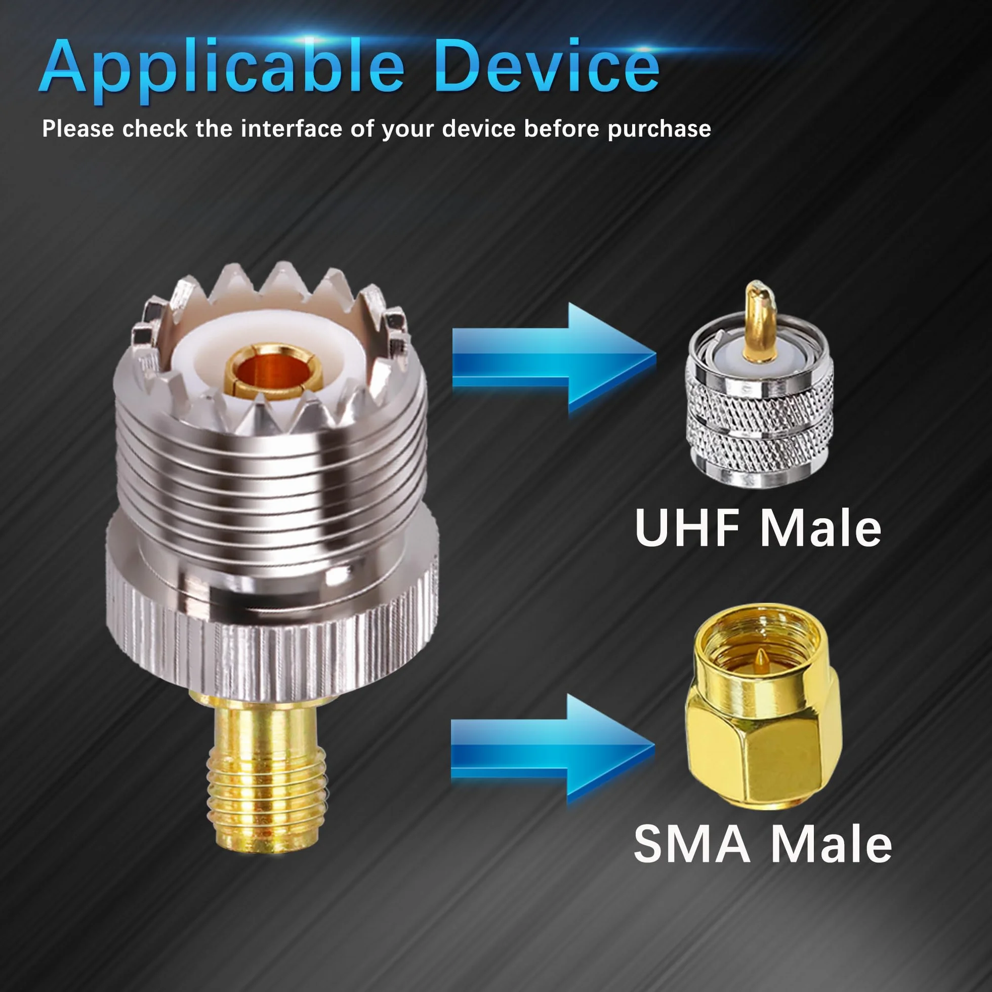 UHF PL-259 żeńska do SO239 żeńska Adapter CB radiowa 2szt