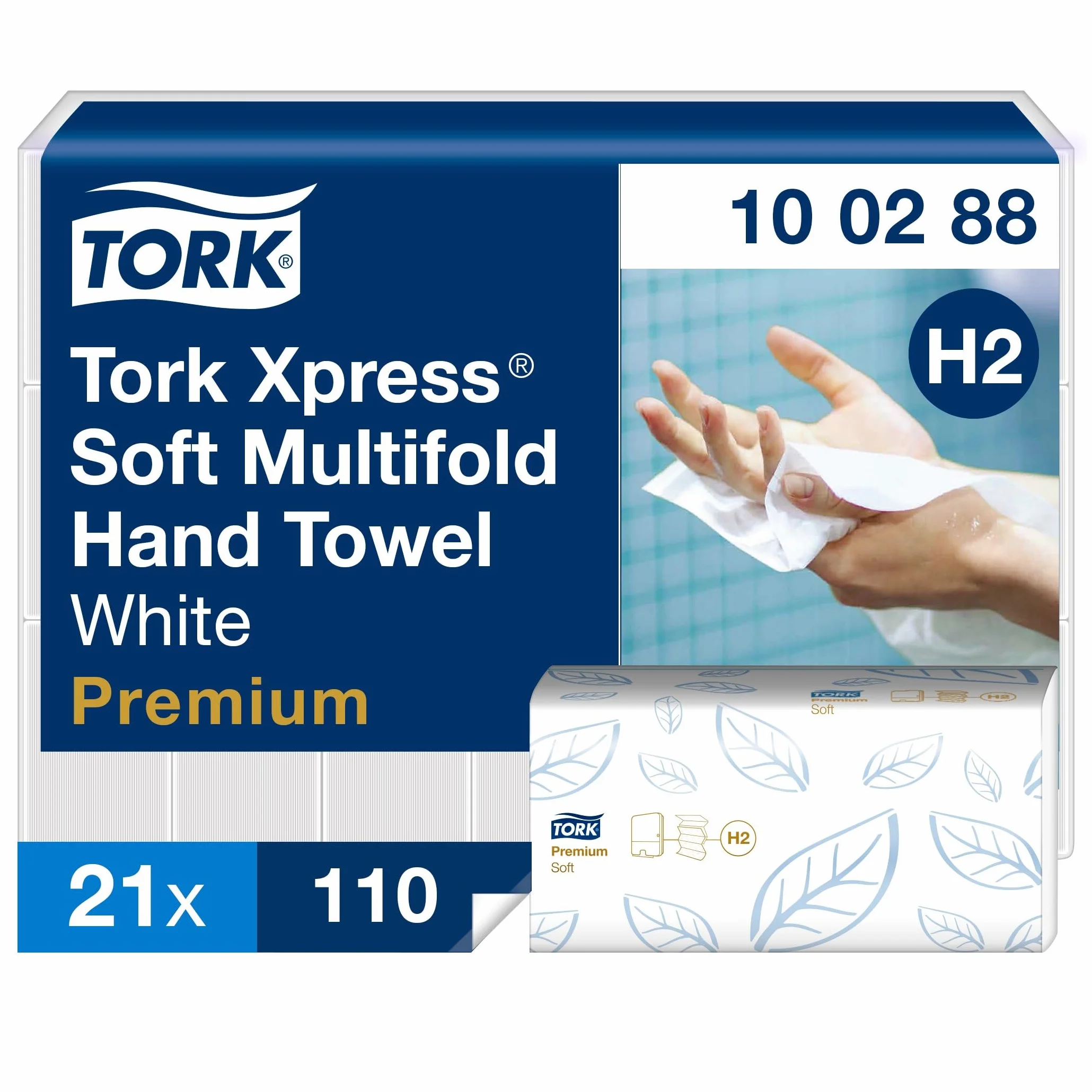 Tork Xpress miękkie ręczniki Multifold H2 białe 2-warstwowe QuickDry 21x110 odcinków