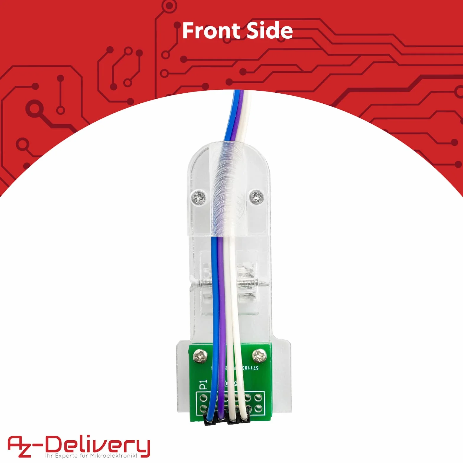 AZDelivery 4-pinowy programator I2C moduł narzędzie testowe PCB zacisk 1 x 4P pozłacane szpilki pogo