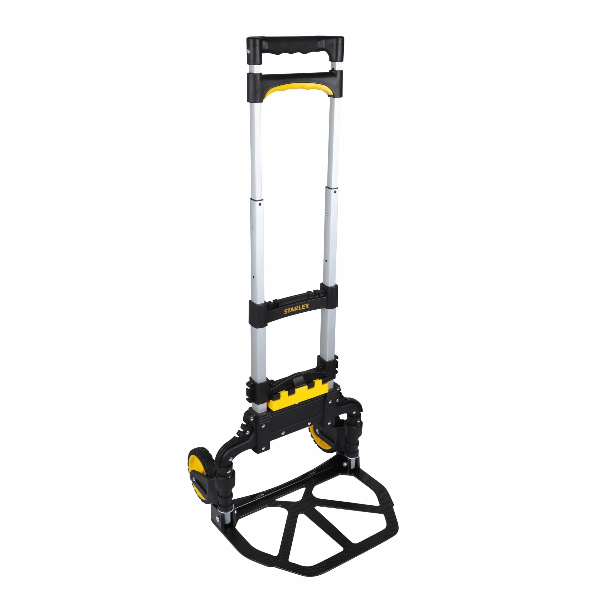 Stanley Składany wózek transportowy i składana skrzynia FT501/FT505 – wózek transportowy 70 kg – składana skrzynia 25 kg – zakupy, obsługa i przeprowadzka – czarny/żółty
