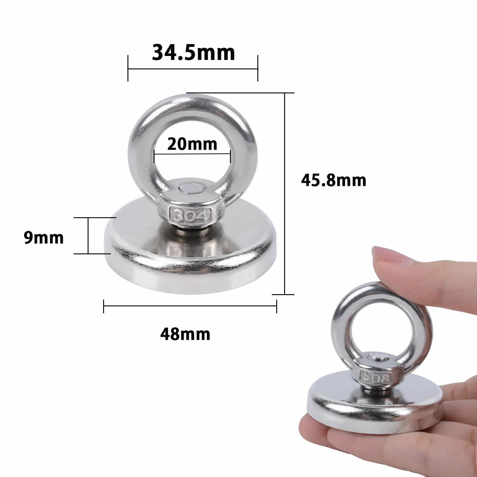 Magnesy neodymowe 48 mm przemysłowe silne magnesy do ratownictwa