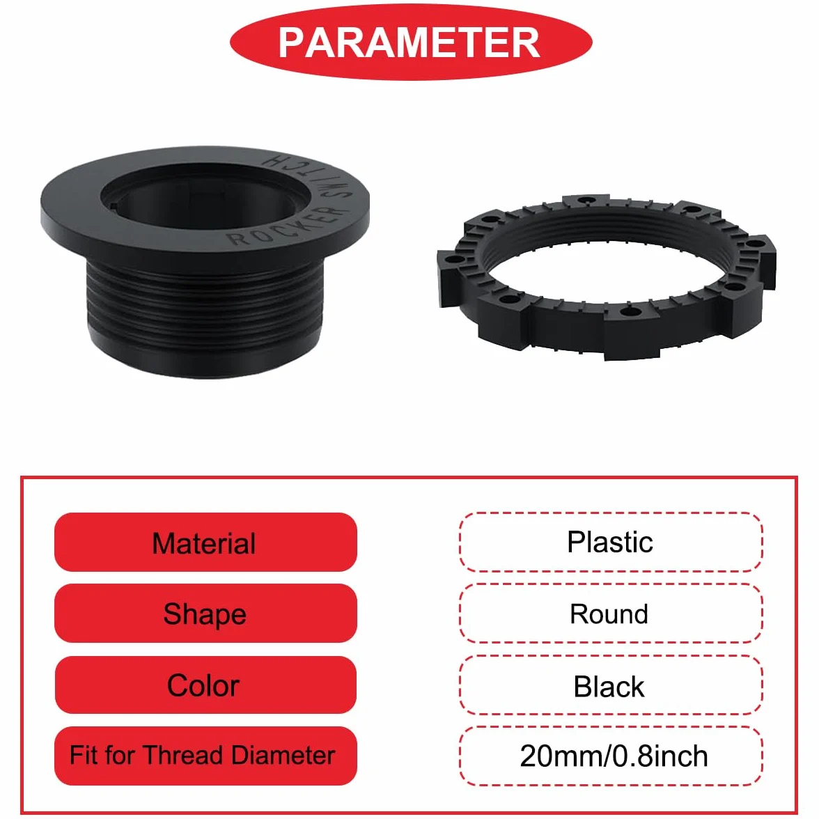 5 szt. 20 mm / 0,8 cala czarny okrągły przełącznik kołyskowy panel montażowy wodoodporna pyłoszczelna plastikowa nasadka do przełącznika kołyskowego Marine Automotive RV Car Truck