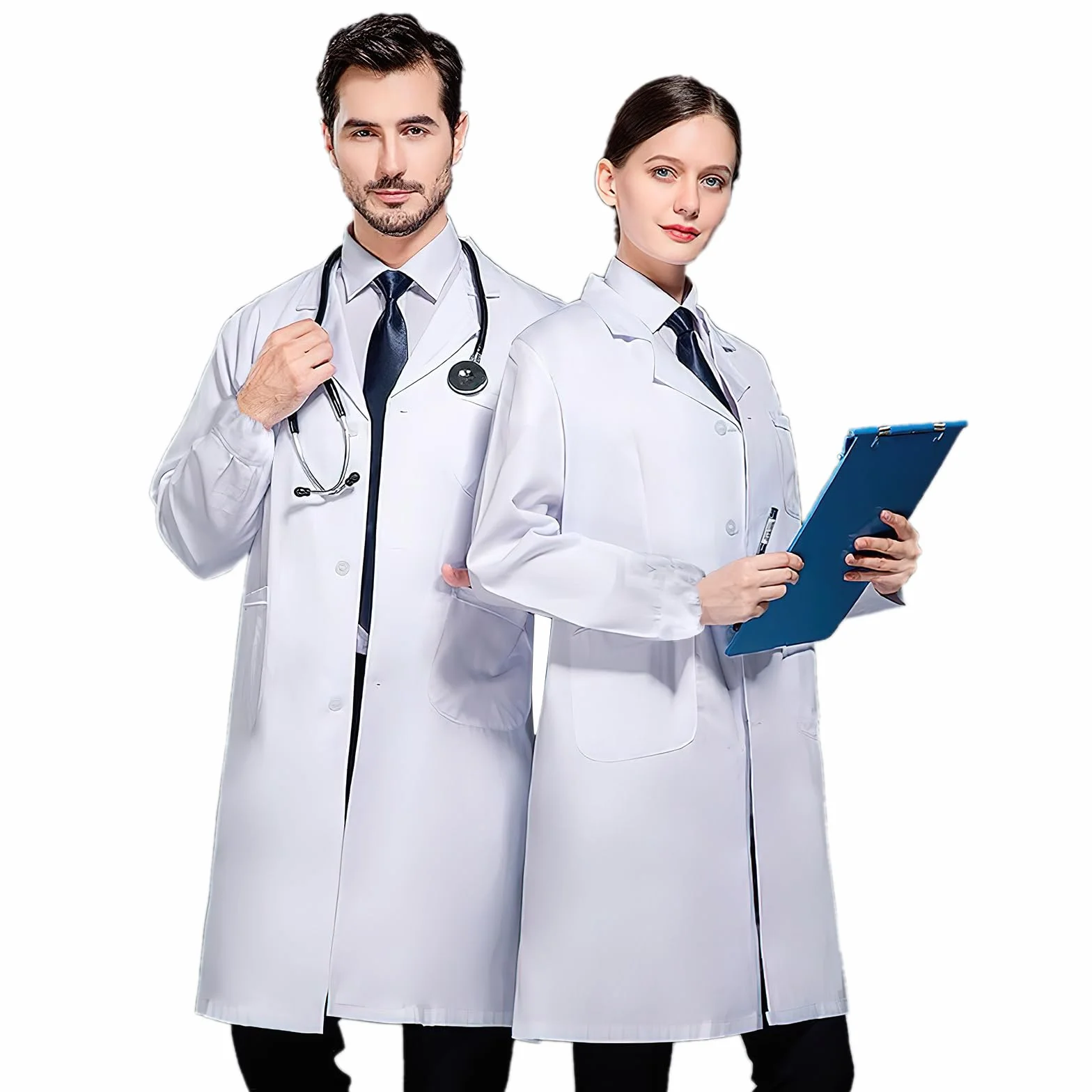 Fartuch laboratoryjny Fartuch laboratoryjny Chemia Fartuch Płaszcz laboratoryjny Odzież ochronna do laboratorium Płaszcz Higiena Medycyna Płaszcz Płaszcz roboczy Długi rękaw Bawełna Odzież
