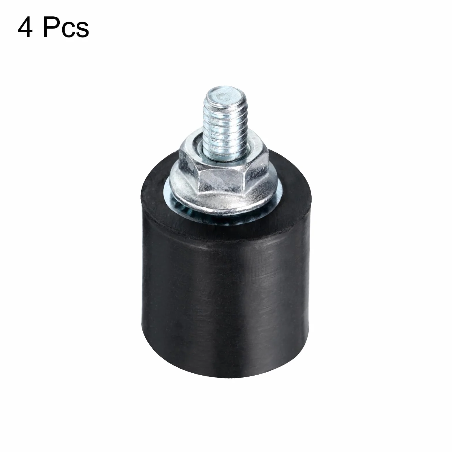 QUARKZMAN Gumowy izolator M4 x 10 mm 15 x 15 mm amortyzator wibracyjny ocynkowany z nakrętkami blokującymi M4