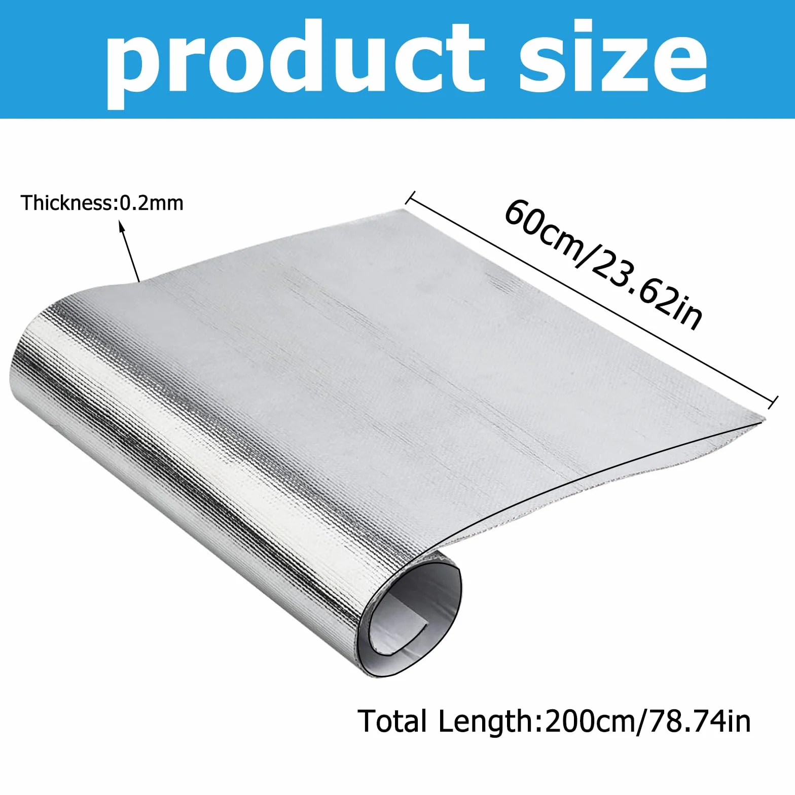 Płyta aluminiowa do ochrony przed wysoką temperaturą, 60 x 200 cm, samoprzylepna folia chroniąca przed wysoką temperaturą, aluminiowa płyta z włókna szklanego, do węża i automatycznego użytkowania