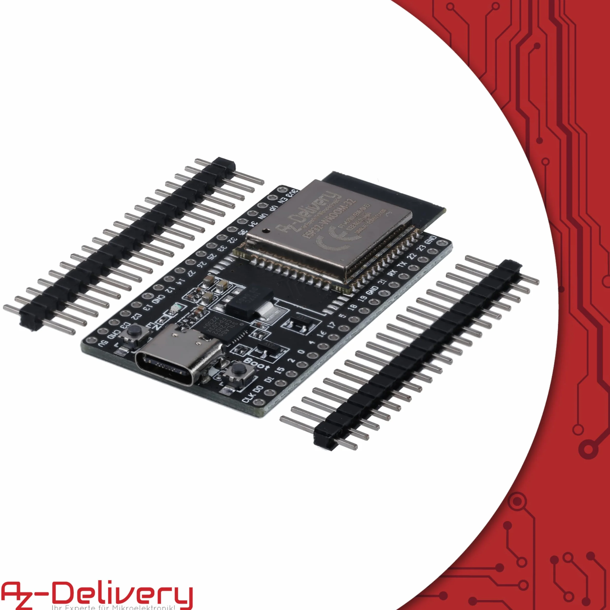 AZDelivery 1 x ESP32 Board Dev Kit C V4 NodeMCU WLAN WiFi Development Board nielutowana z gniazdem USB-C, kompatybilna z Arduino, w zestawie eBook (moduł następczy ESP32 Dev Kit C)