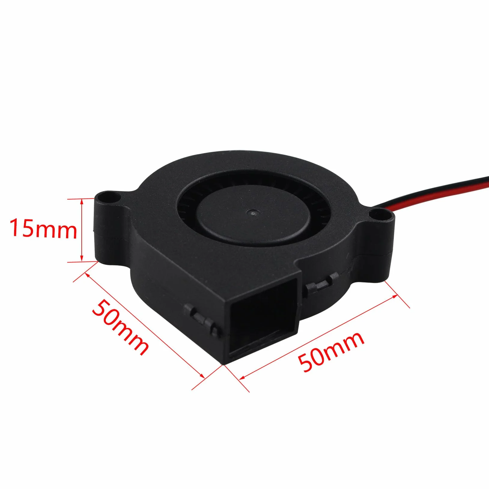 Jopto 4 x wentylator chłodzący do drukarki 3D, 50 x 50 x 15 mm, 5015 DC bezszczotkowy 24 V, 2-pinowy mini wentylator chłodzący z 2-pinowym terminalem do wytłaczarki drukarki 3D