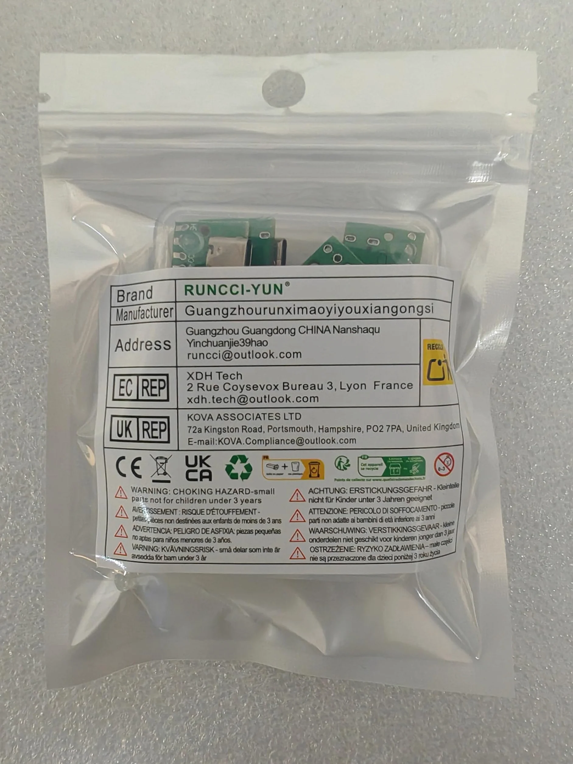 RUNCCI-YUN Adapter USB C na DIP PCB Breakout Board 2,54 mm Pitch 16 pinów 3.1 typ C