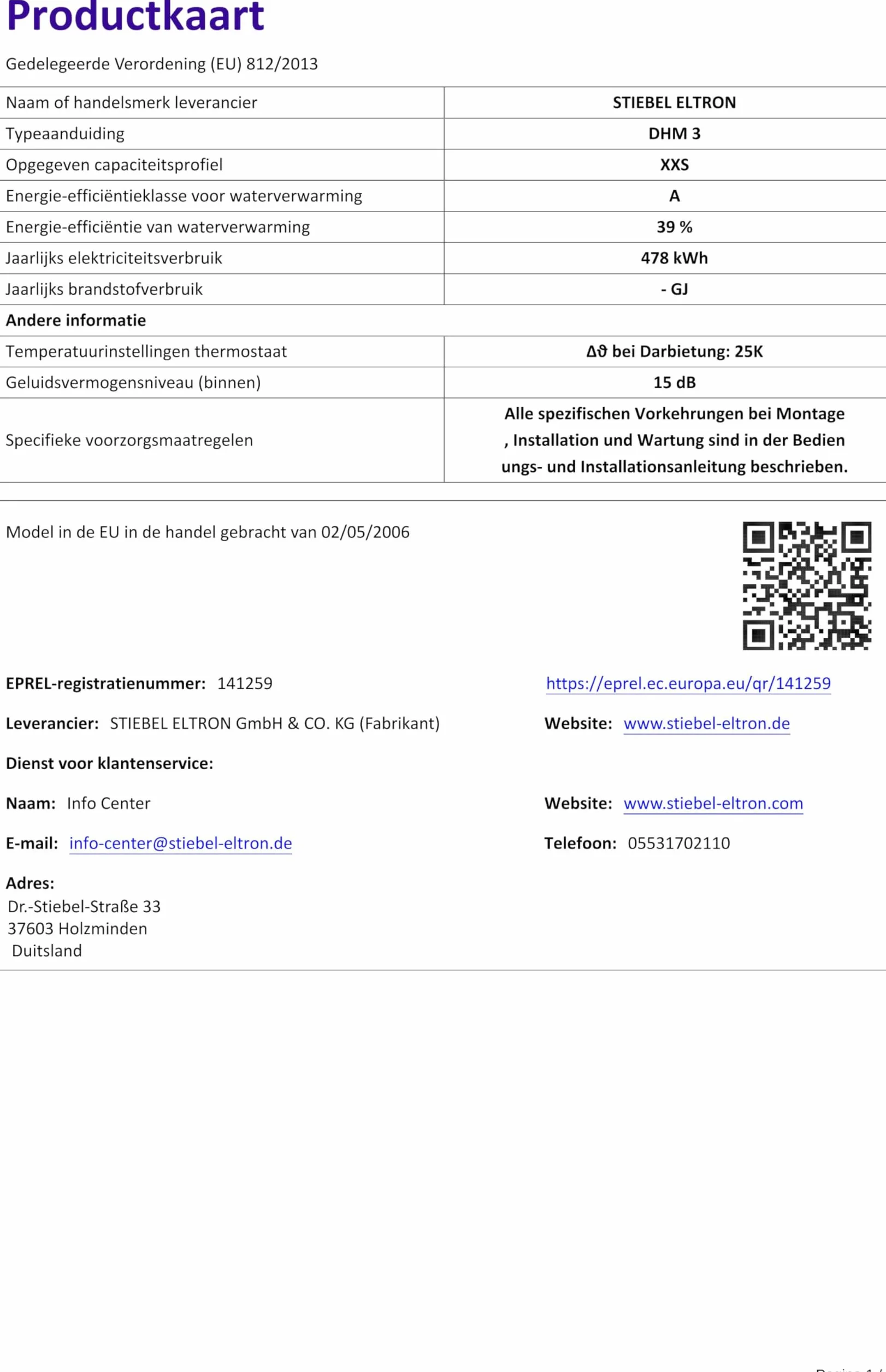 Stiebel Eltron DHM3 Mini Unvented chwilowy podgrzewacz wody