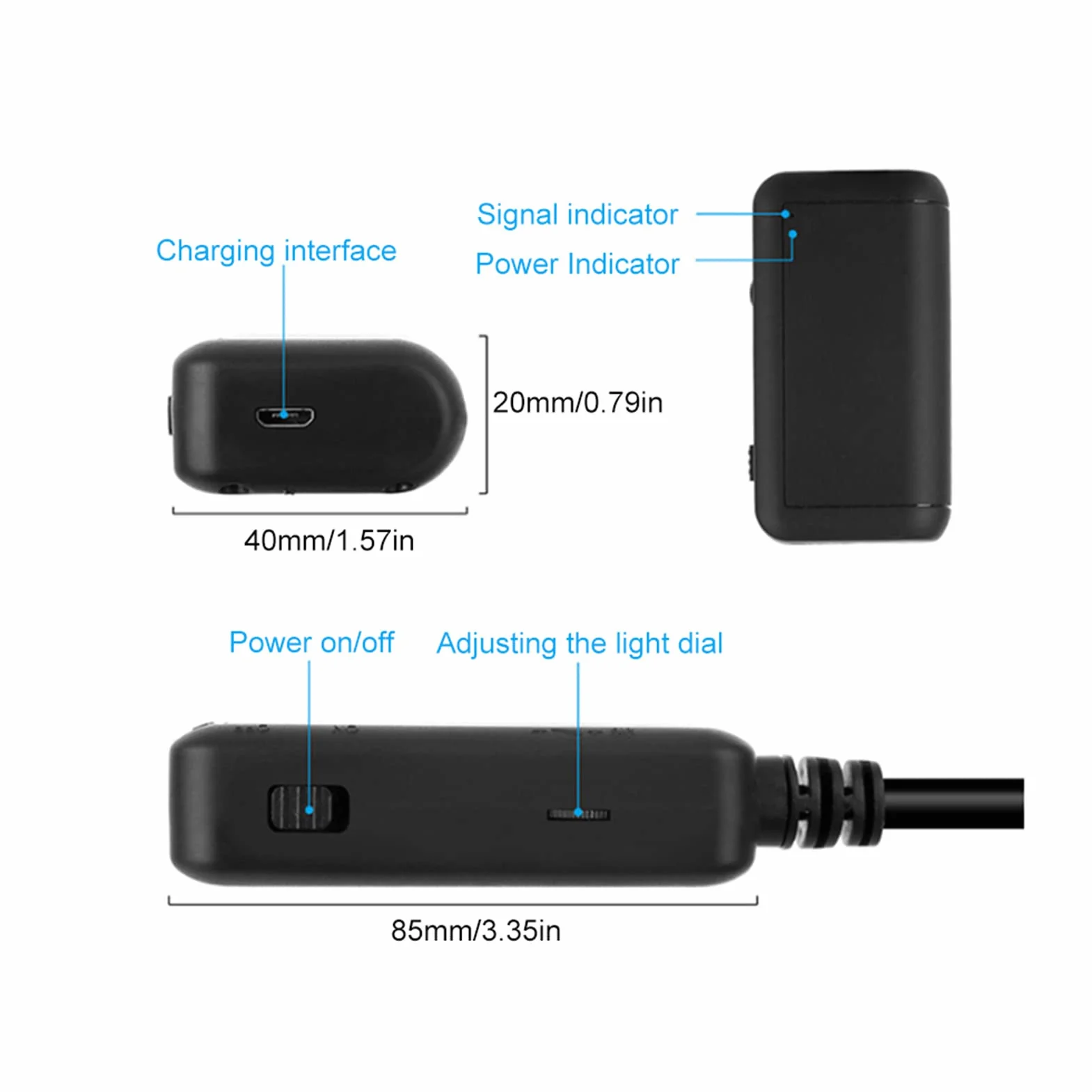 6 Diod LED świeci Endoskop WiFi, Kamera Inspekcyjna Boroskopu USB do Smartfonów z Systemem IOS/Android - Wodoodporne Soczewki IP67, średnica Obiektywu Mini 0,2 Cala, Kamera o Wysokiej(10m cable)