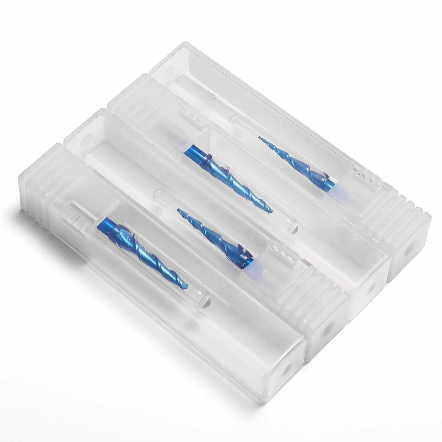 Genmitsu Frezy stożkowe z końcówką kulową z węglika wolframu, frez z nano-niebieskim płaszczem, R0.25-1.0, chwyt 1/8", TB04A 4 szt