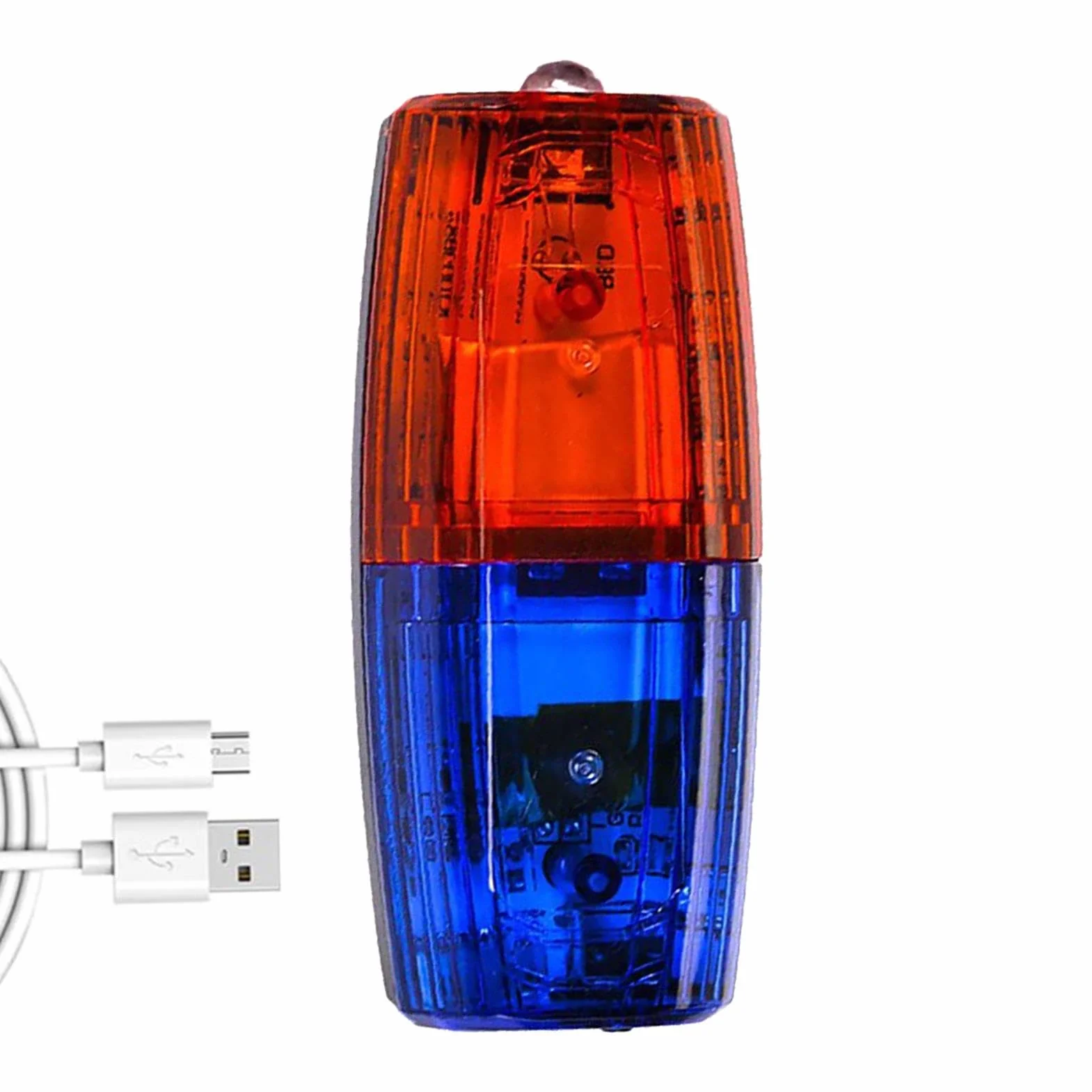 Wodoodporny klips LED, czerwona niebieska lampa stroboskopowa, ?adowana przez USB, ?wiat?o ostrzegawcze na rami?