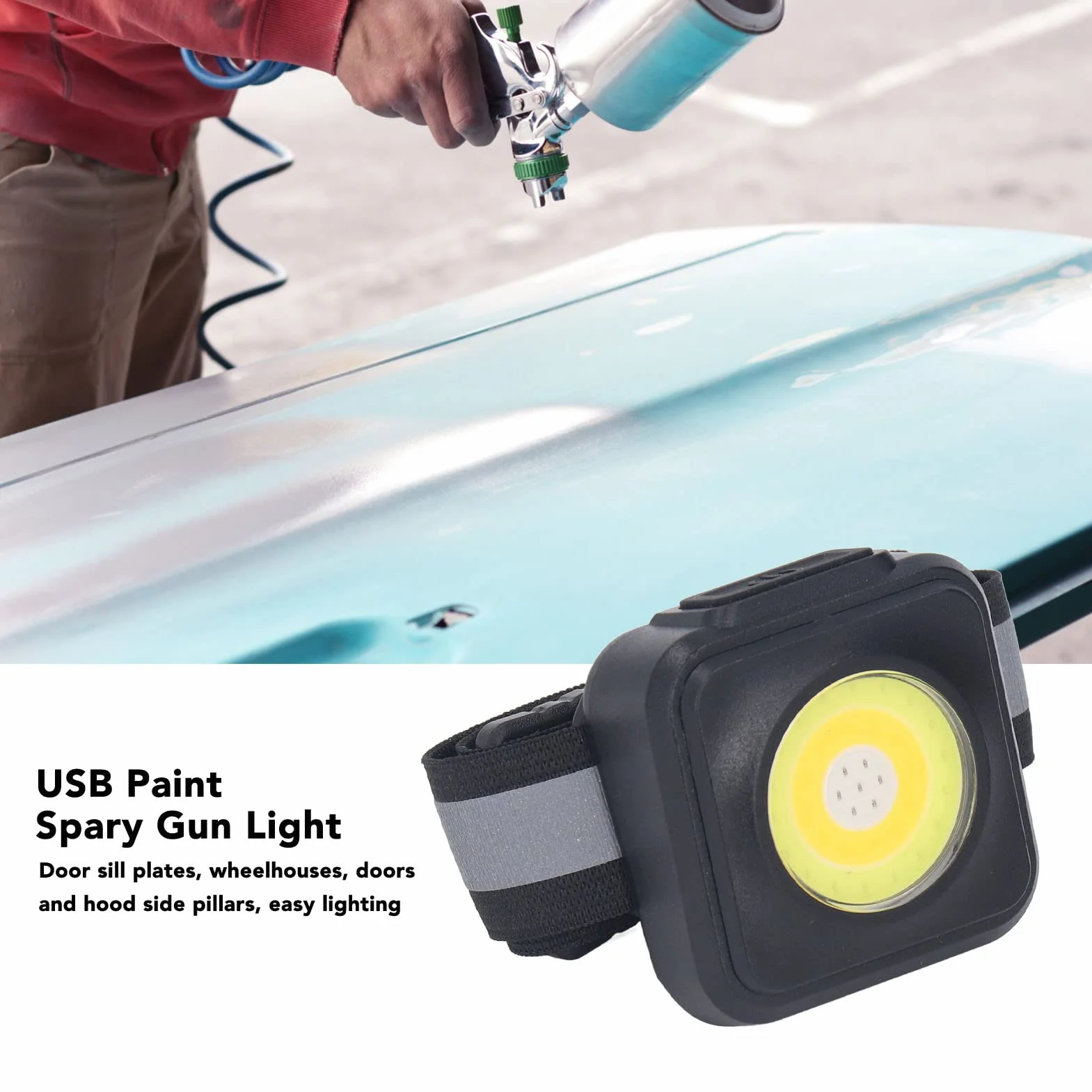 Lakier w Sprayu Pistolet LED Light, Akumulator USB Pistolet Samochodowy LED Light, Przenośny System Oświetlenia Pistoletu Samochodowego
