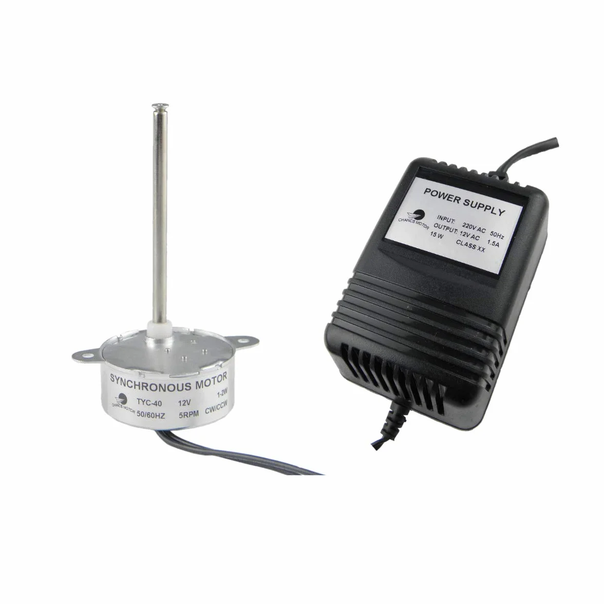 CHANCS TYC40 Silnik Synchroniczny 12V AC 5 RPM 74mm Zasilacz AC 220V
