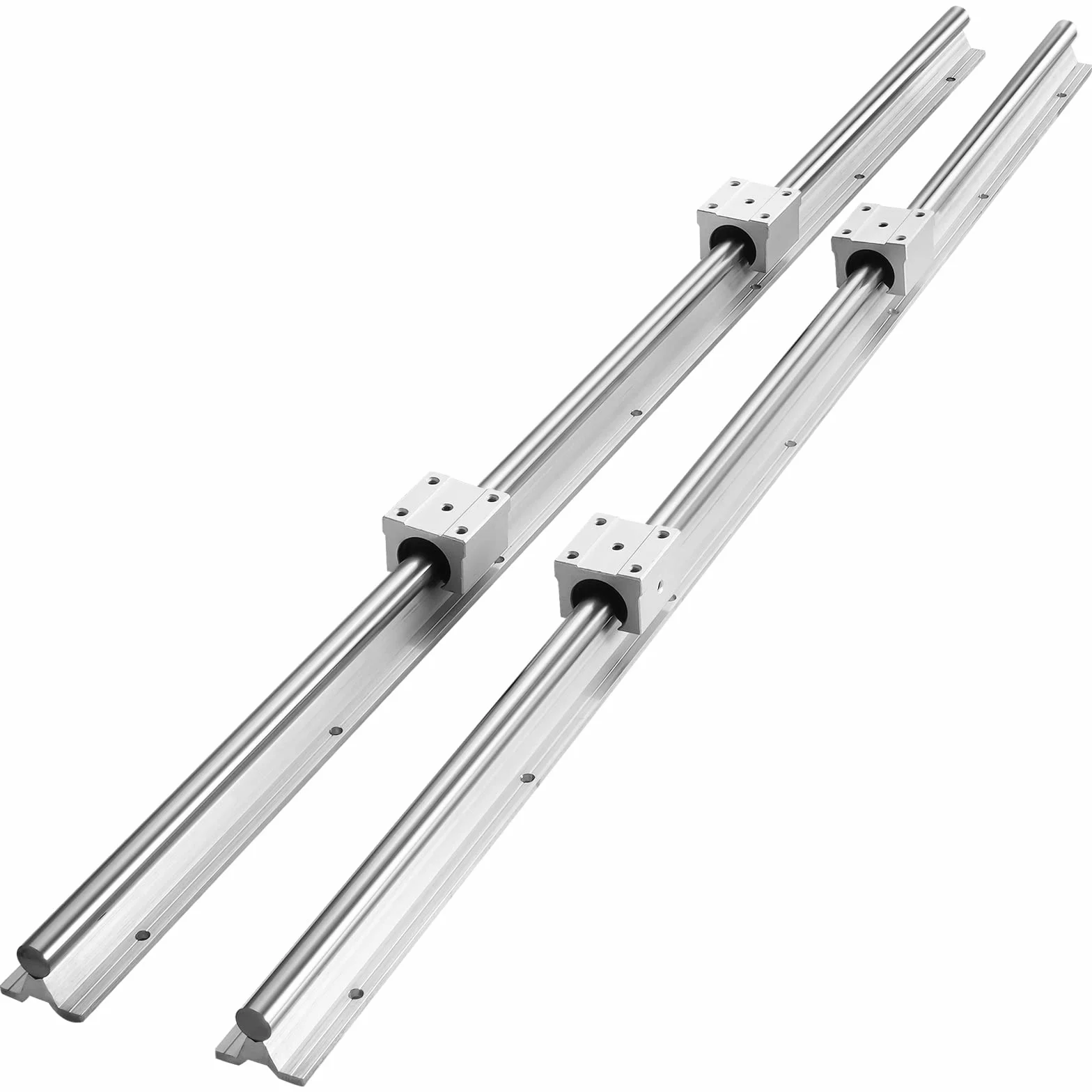 VEVOR Prowadnica liniowa SBR20-1000 mm stal węglowa aluminiowa 4 bloki ślizgowe SBR20UU łożysko liniowe do frezarki tokarki