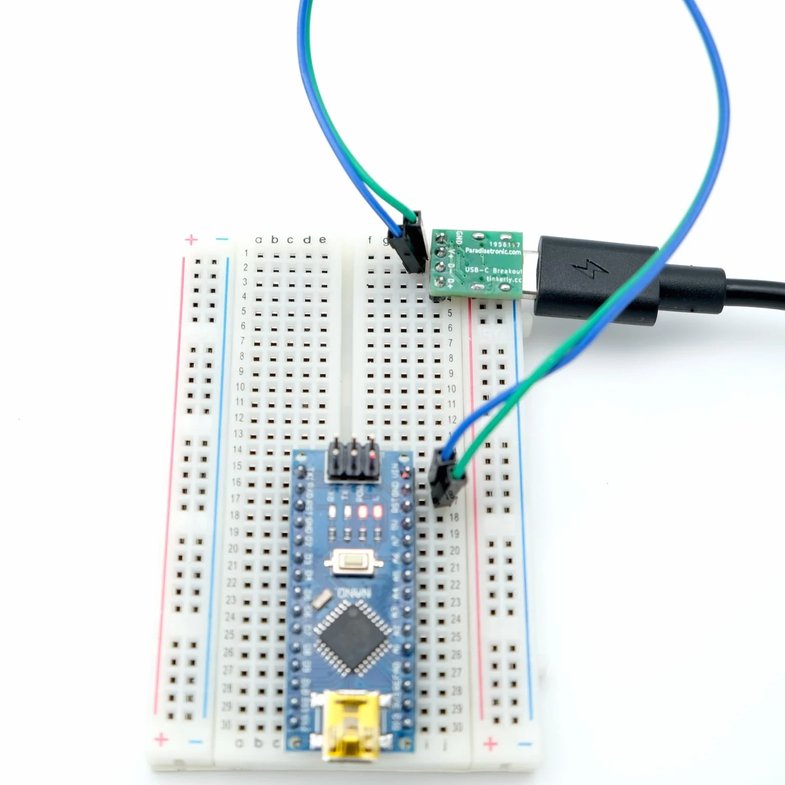 USB-C Mini Breakout Board, np. do zasilania Breadboards