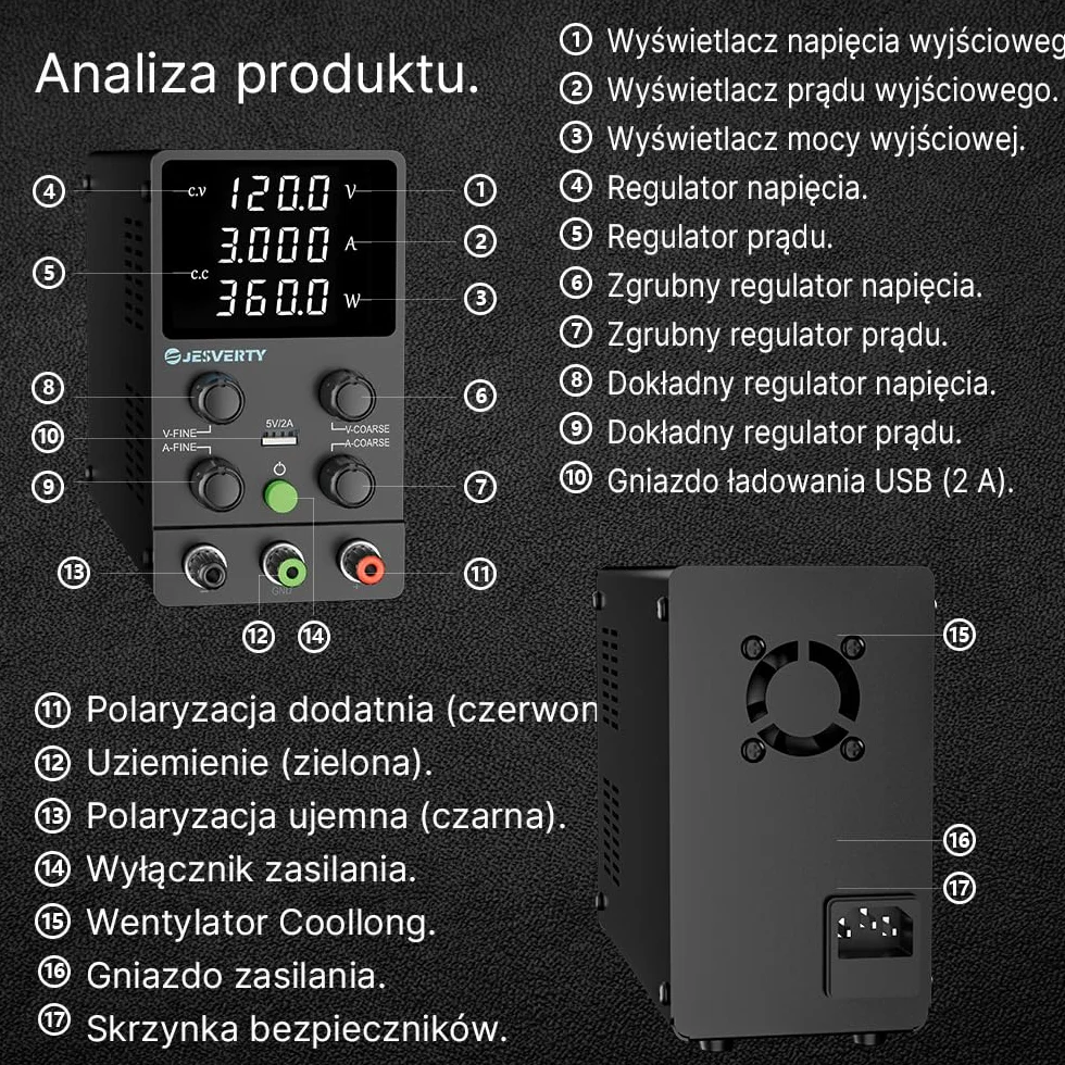 Fuente de Alimentación Regulable 120V 3A DC Fuentes de Alimentación de Laboratorio Fuente de Alimentacion de Banco Ajustable Pantalla LED de 4 Dígitos SPS-12003N