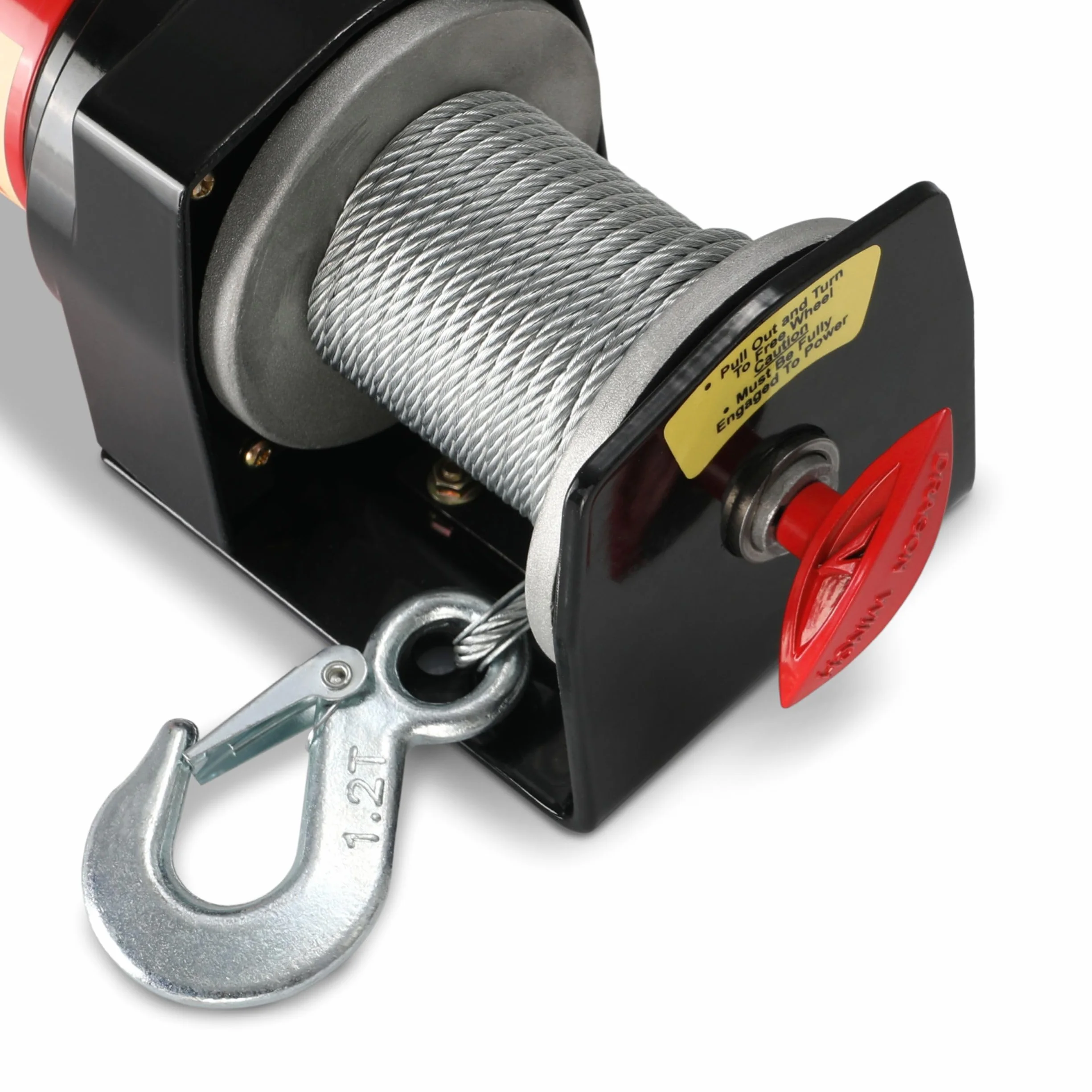 Dragon Winch Wyciągarka elektryczna 12V 2000 lbs/907 kg z liną stalową 10m do ATV, UTV pługów, quadów | w komplecie z pilotem przewodowym + akcesoria | seria Maverick