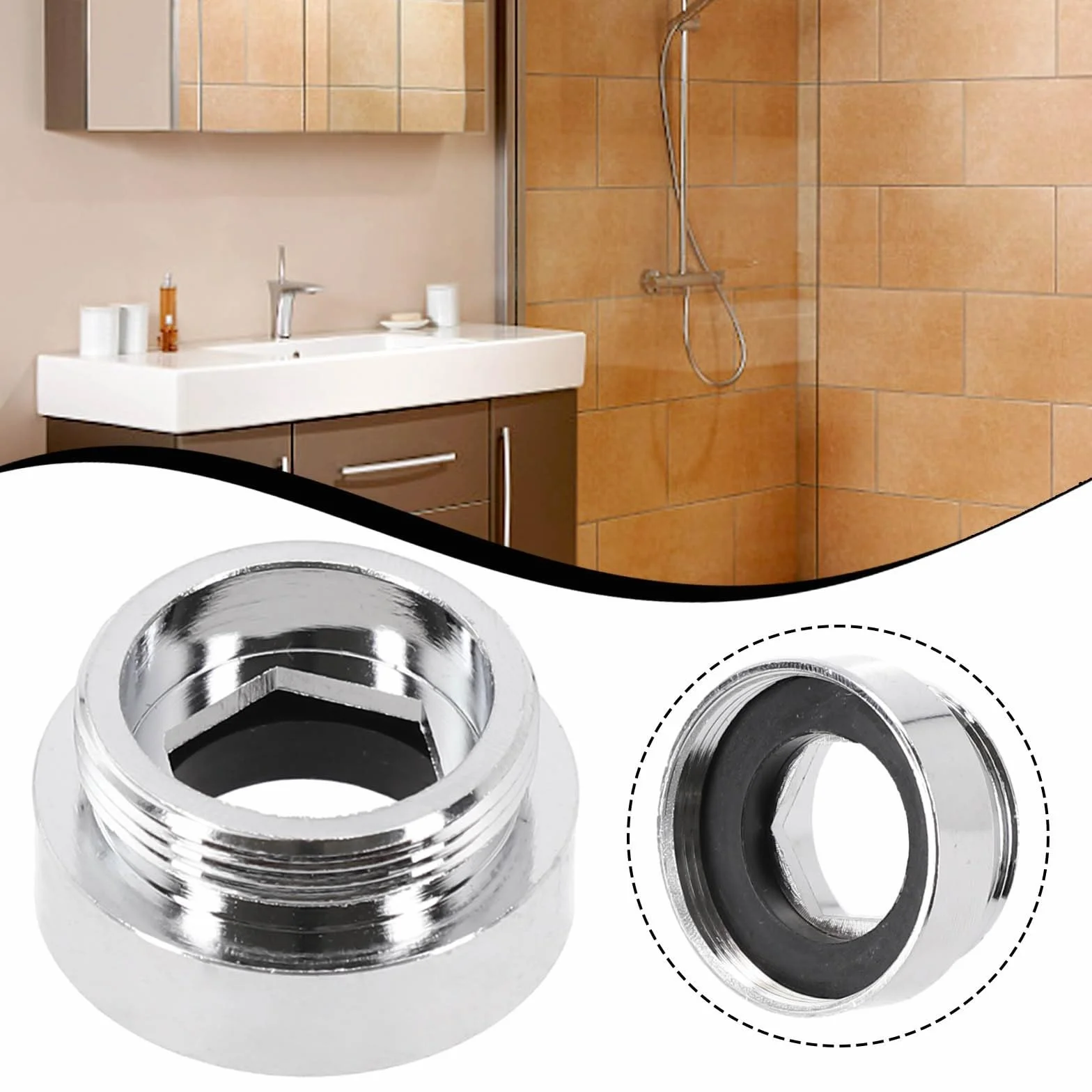 Odporne na zarysowania złącze napowietrzacza, mosiężny kran, adapter oszczędzający wodę do kranu kuchennego (gwint wewnętrzny 24 mm-22 mm)
