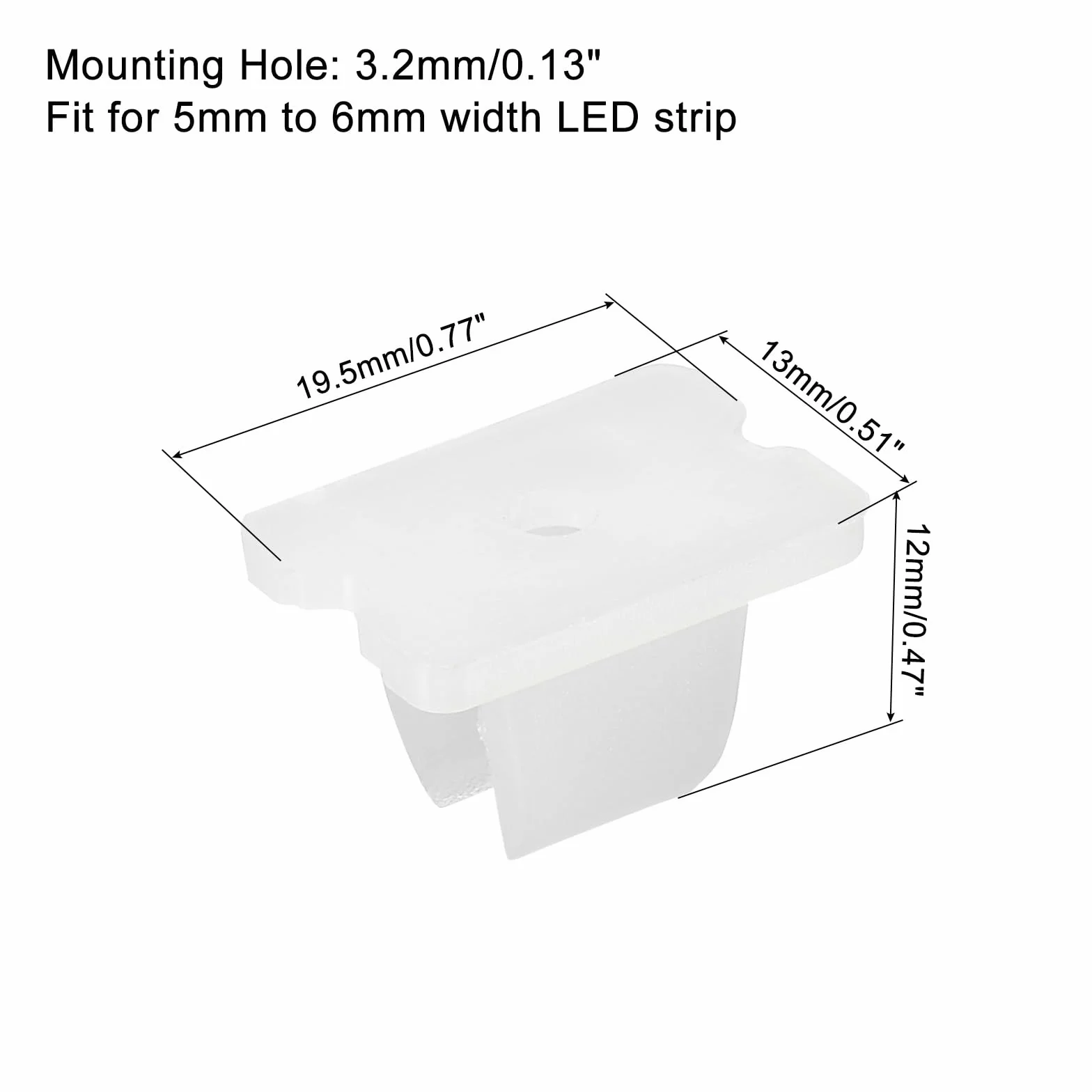 sourcing map 30 sztuk neonowych klipsów montażowych LED, uchwyt, uchwyt, zaciski mocujące, pasują do silikonowych pasków LED 6 mm do 7 mm, przezroczyste