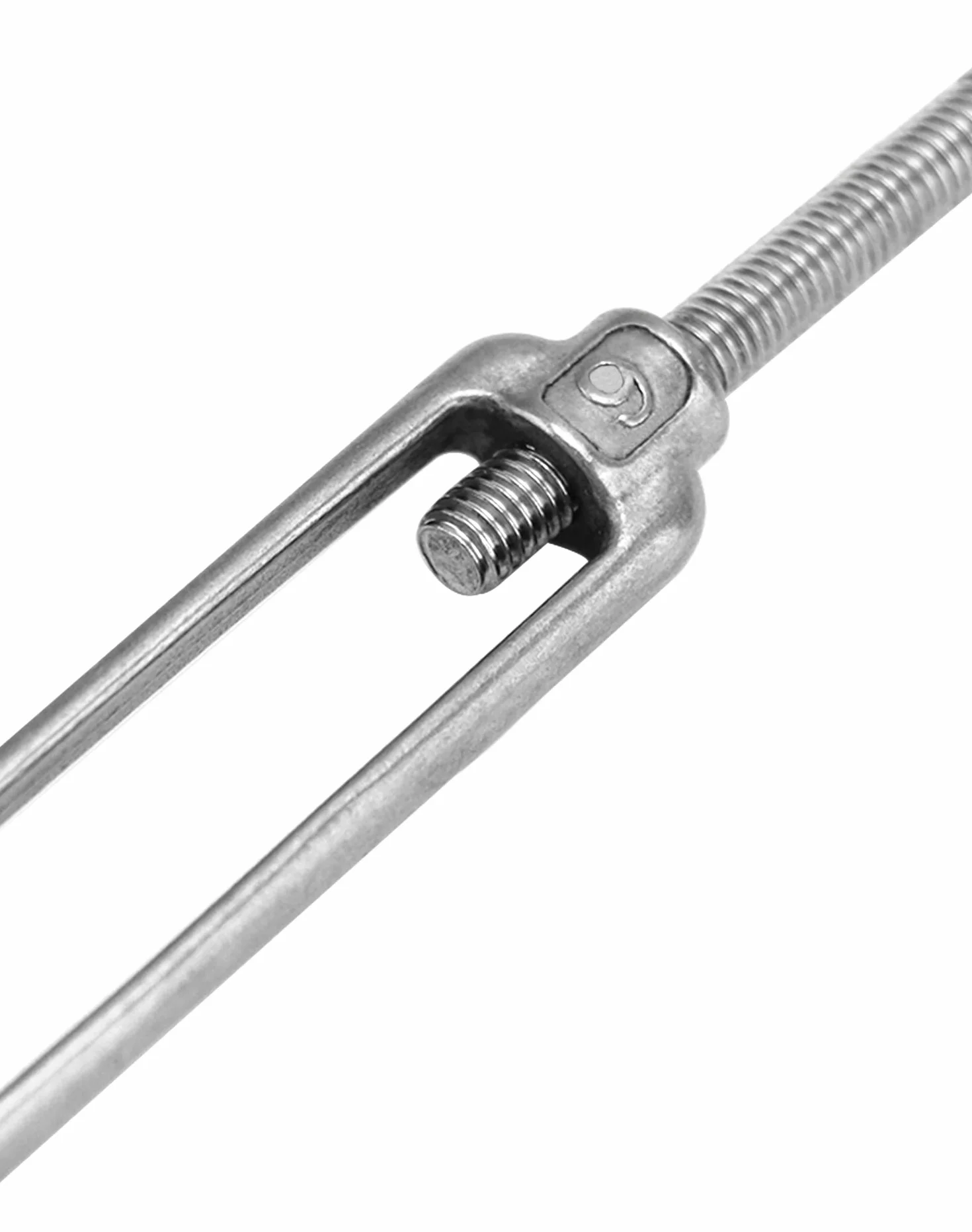 QWORK® 10 szt. Śruba rzymska M6 304 Stal nierdzewna, Regulowany hak i napinacz drutu oczkowego, Hak napinający