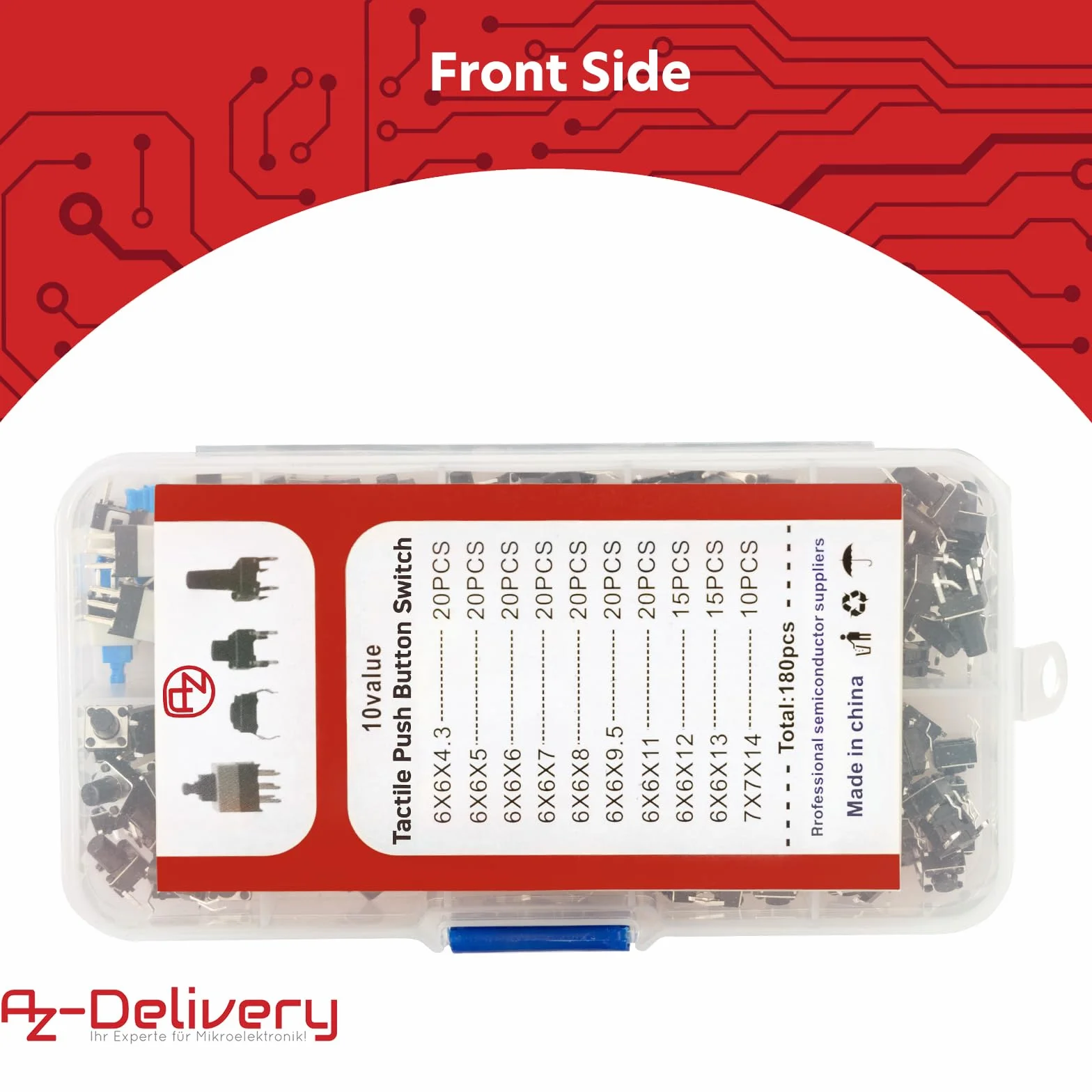 AZDelivery Zestaw 180 sztuk Mikroprzełączników