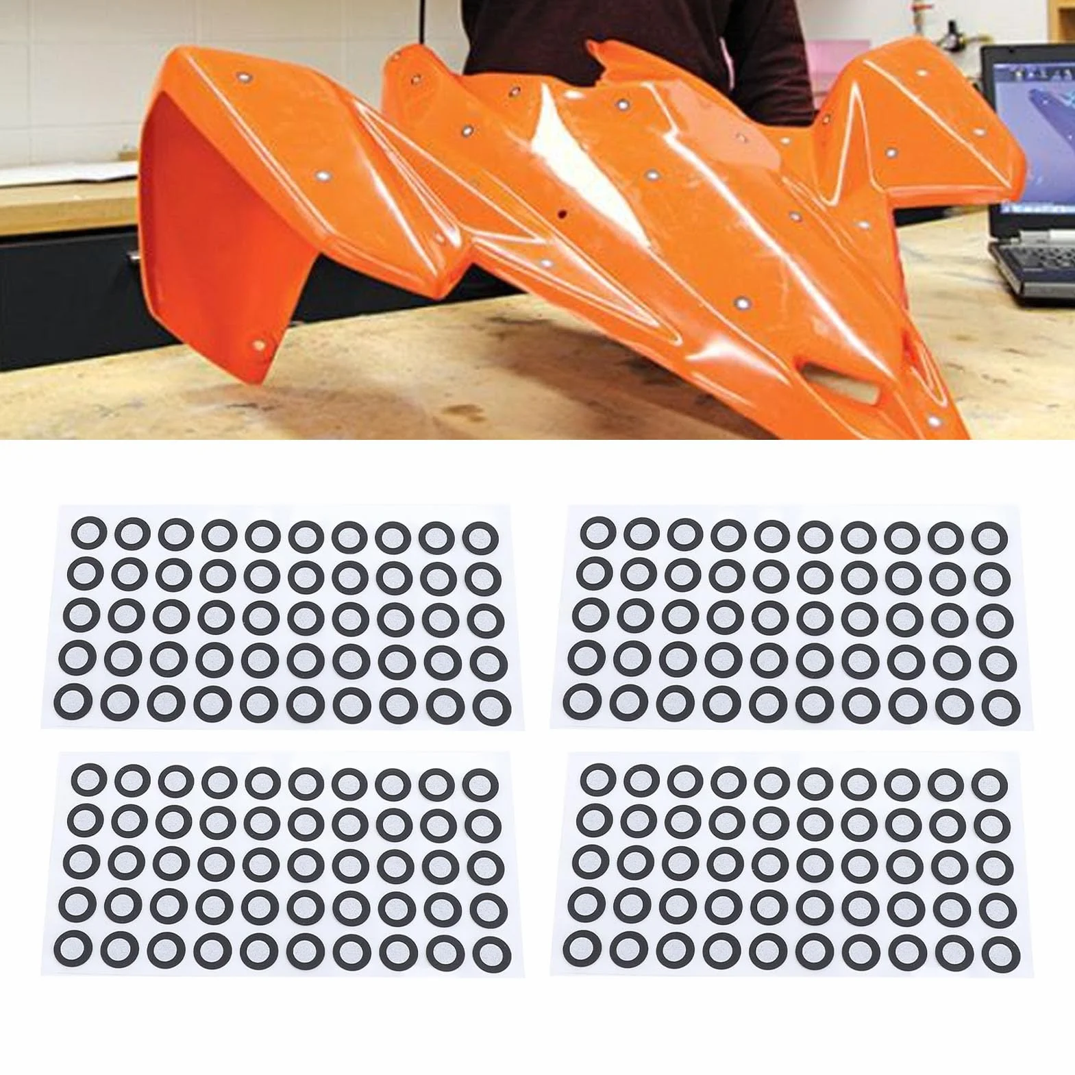 Odblaskowe Koraliki Szklane do Skanowania 3D 500 szt. ID 6mm OD 10mm