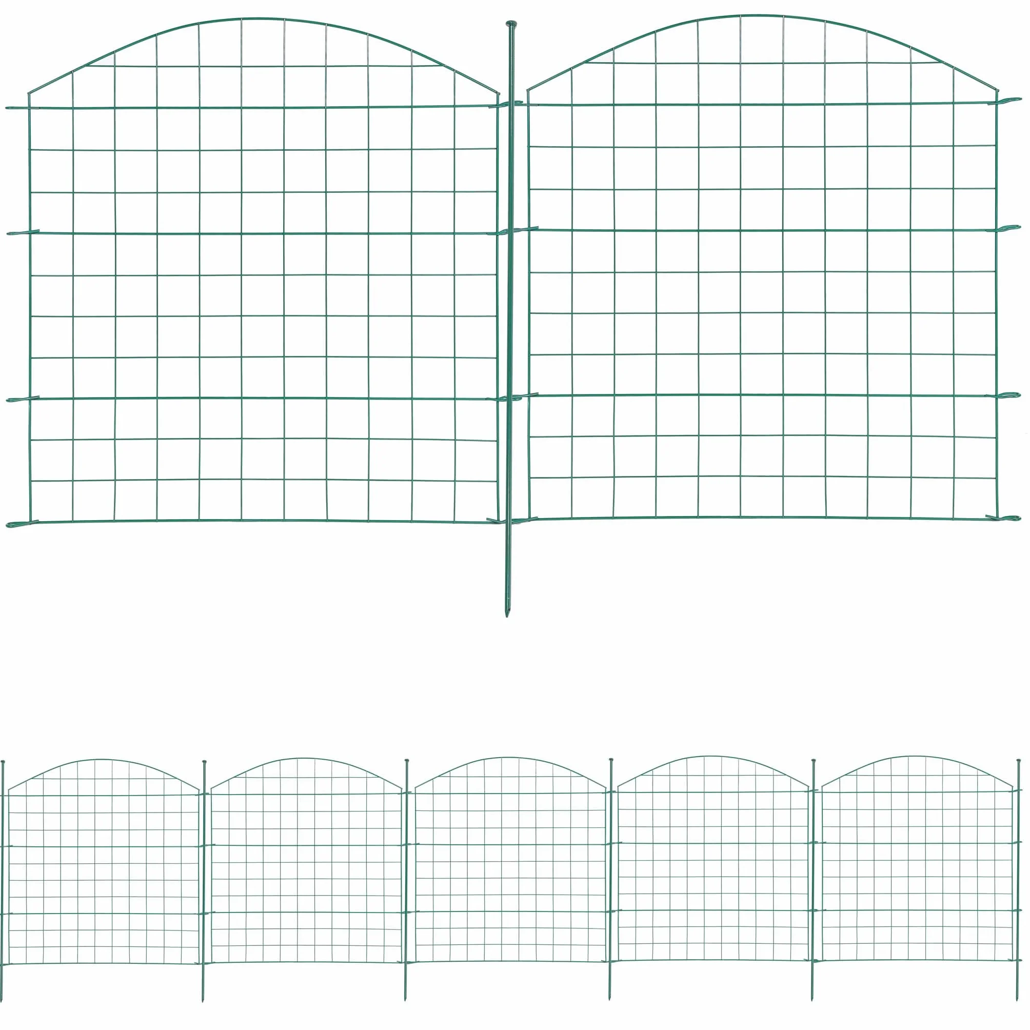 Wiltec Panele ogrodzeniowe 5 szt. zielone drut żelazny oczka 65x65mm