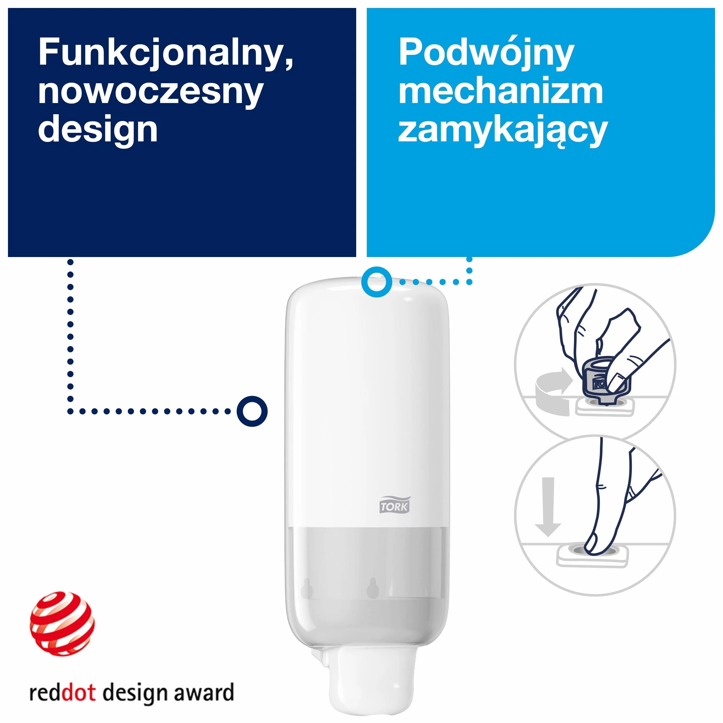 Tork dozownik do mydła i dezynfekcji biały S4 Elevation 561500