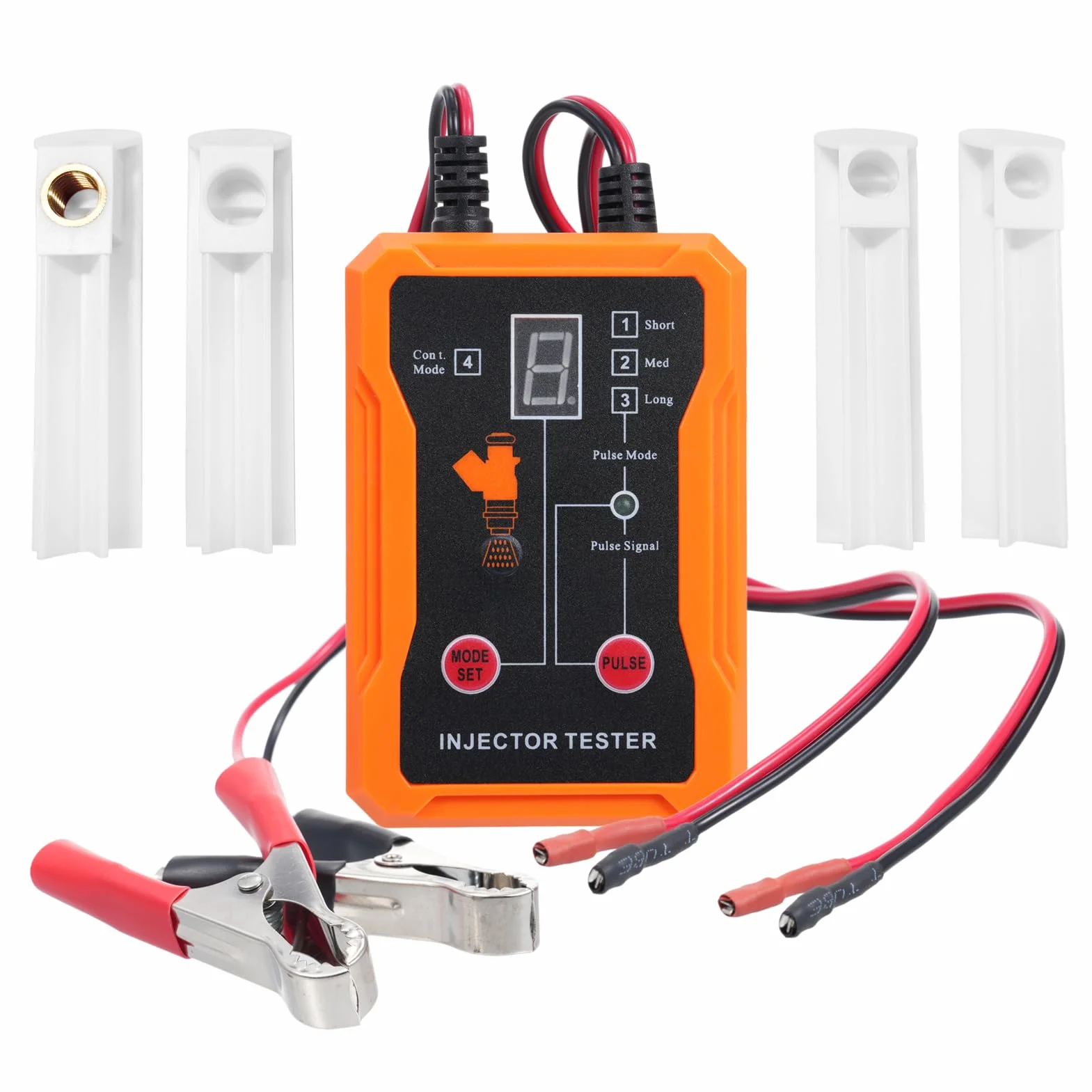 Tester i Czyszczenie Wtryskiwaczy Paliwa, 8 Trybów Impulsów, 2 Zaciski, LCD, Ochrona Zwarcia, 4 Adaptery, 12V EFI GDI Benzynowe