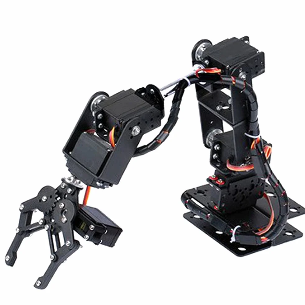 Ramię Mechaniczne, Ramię Robota 6DOF, w Całości z Metalu Programowalny Zestaw Pazurów Mechanicznego Ramienia Robota, Robot Manipulatora Pulpitu ze Sprzężeniem Zwrotnym Parametru Serwo
