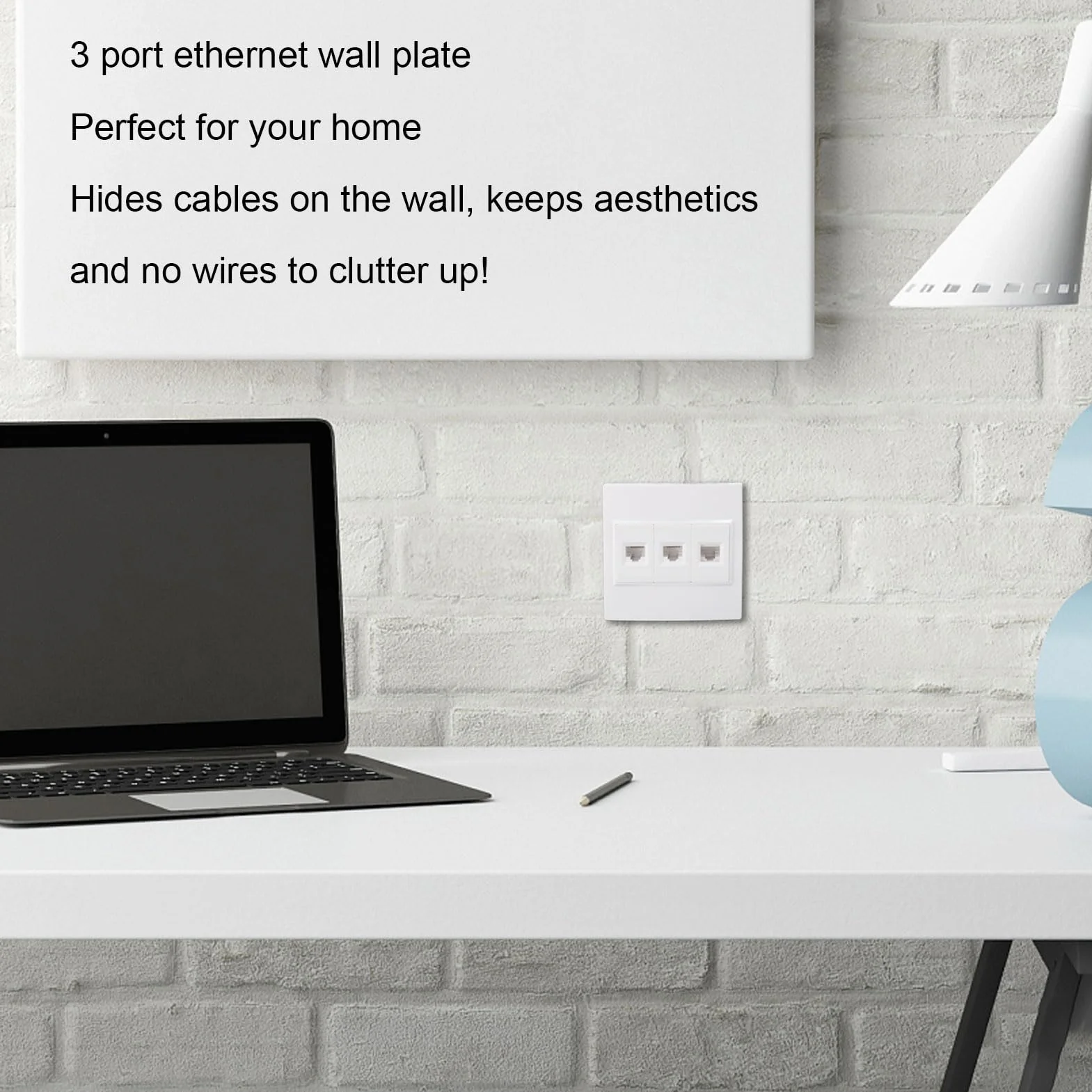 Płyta ścienna Cat 6 Ethernet 3-portowa dla CAT5 CAT5E CAT6 CAT6A, żeńska do żeńska Płyta ścienna Keystone Internetowa Płyta ścienna.