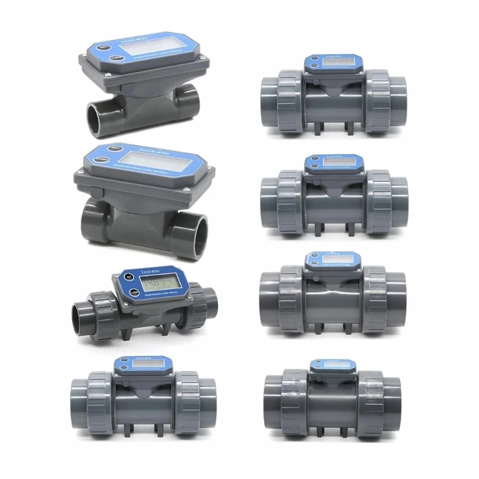 Elektroniczny przepływomierz turbinowy DN25-80 z wyświetlaczem LCD, przepływomierz cieczy z rur PVC do nawadniania gospodarstw rolnych/ogrodów Wysoka czułość, niskie opóźnienie(Without cable,DN40)