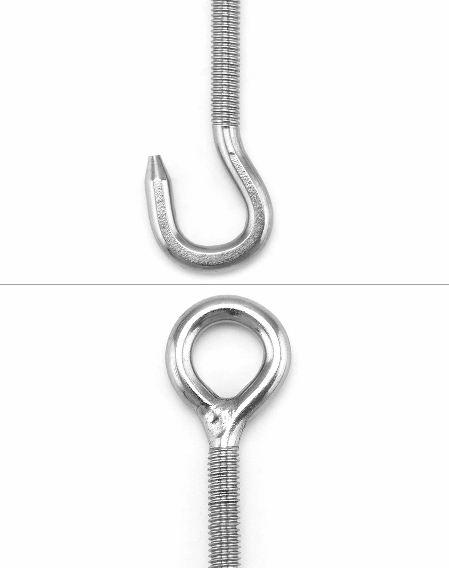 QWORK® 10 szt. Śruba rzymska M6 304 Stal nierdzewna, Regulowany hak i napinacz drutu oczkowego, Hak napinający